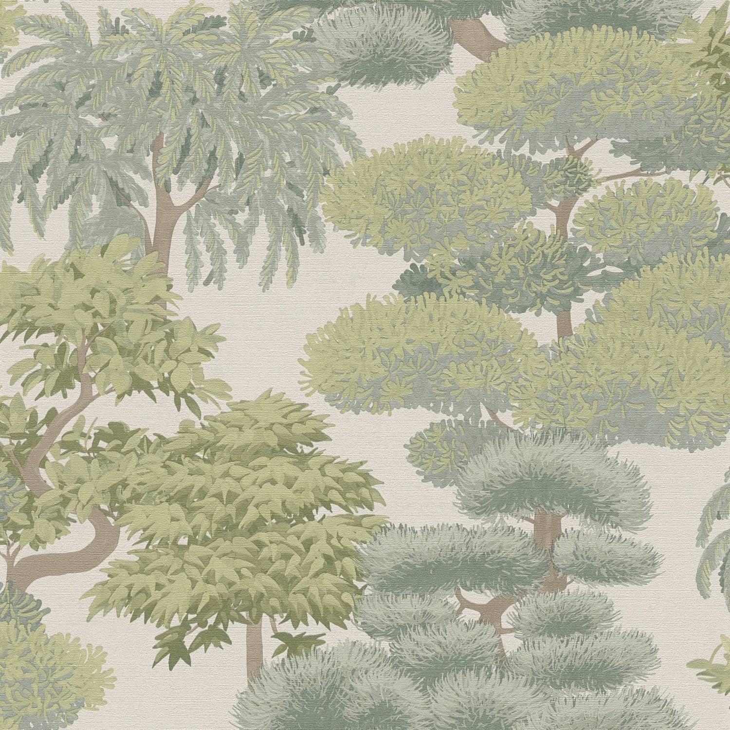Tree Leaf Wallpaper in Green color - pattern number HV41079 - by Galerie in the Havana 2 collection