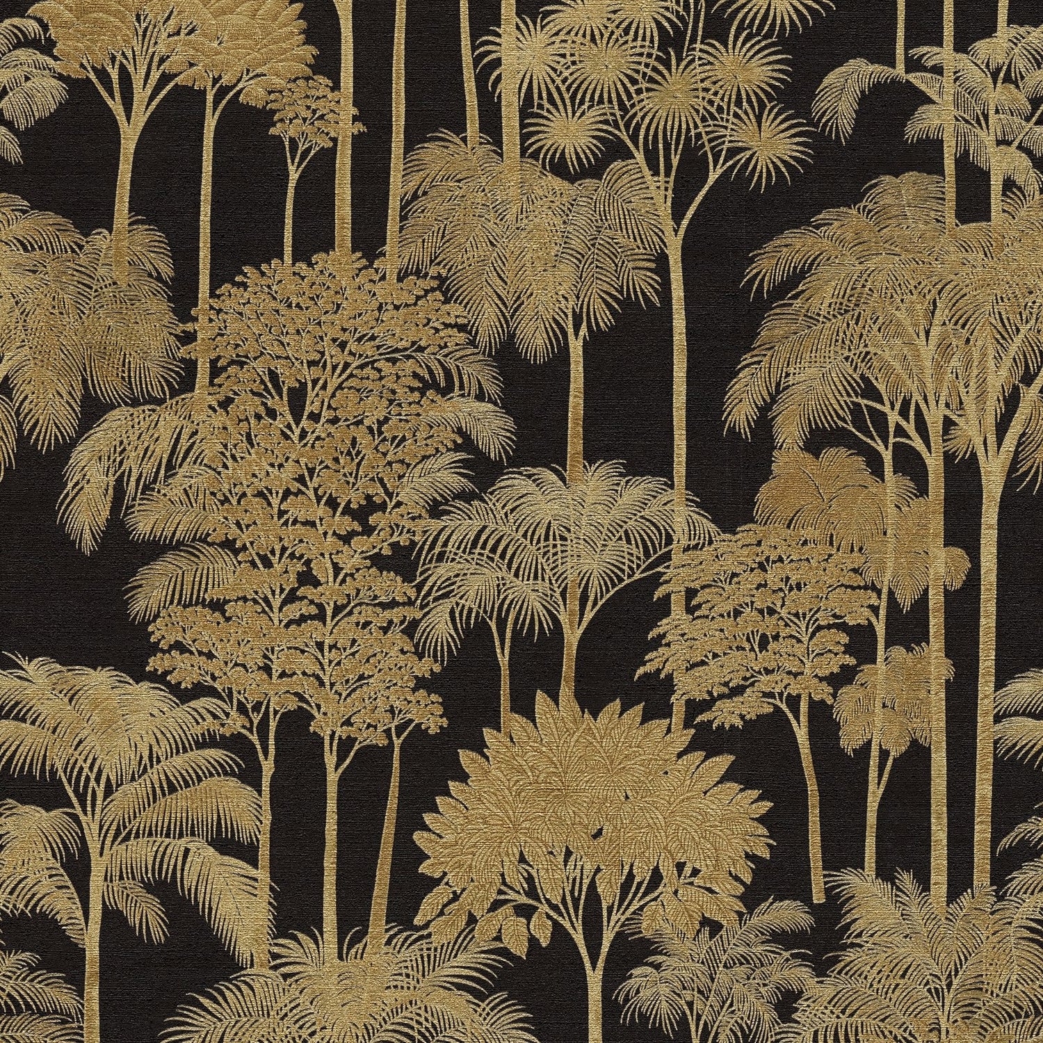 Tree Leaf Wallpaper in Gold color - pattern number HV41083 - by Galerie in the Havana 2 collection