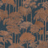 Tree Leaf Wallpaper in Blue color - pattern number HV41084 - by Galerie in the Havana 2 collection