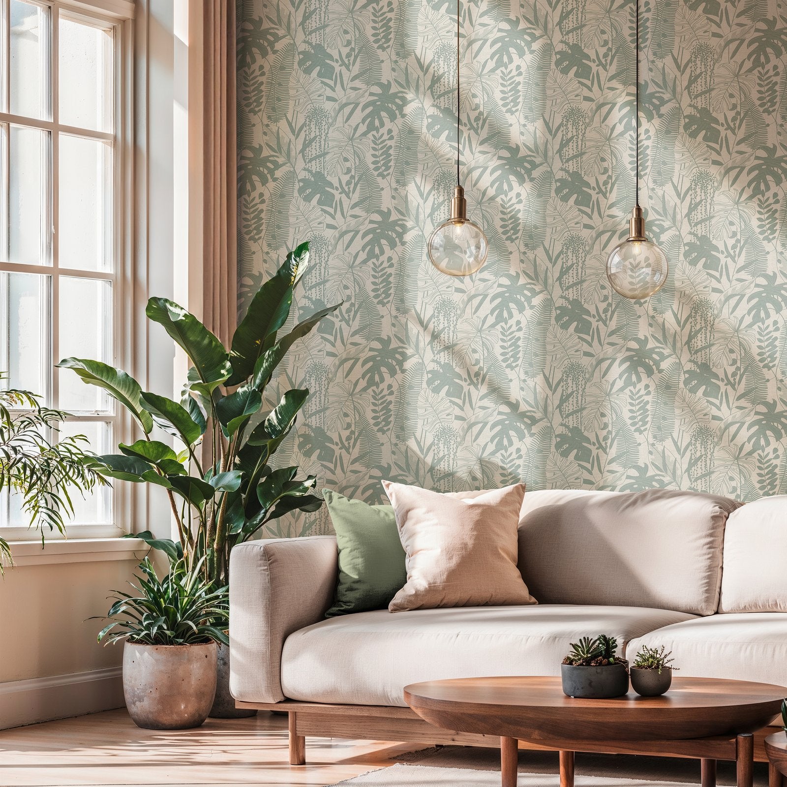 Tree Leaf Wallpaper in Green color - pattern number HV41091 - by Galerie in the Havana 2 collection