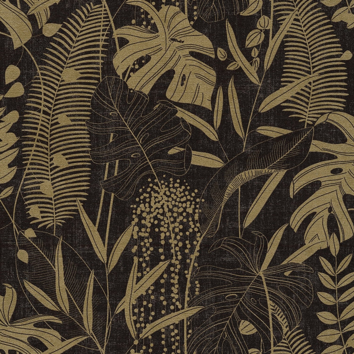 Tree Leaf Wallpaper in Gold color - pattern number HV41092 - by Galerie in the Havana 2 collection