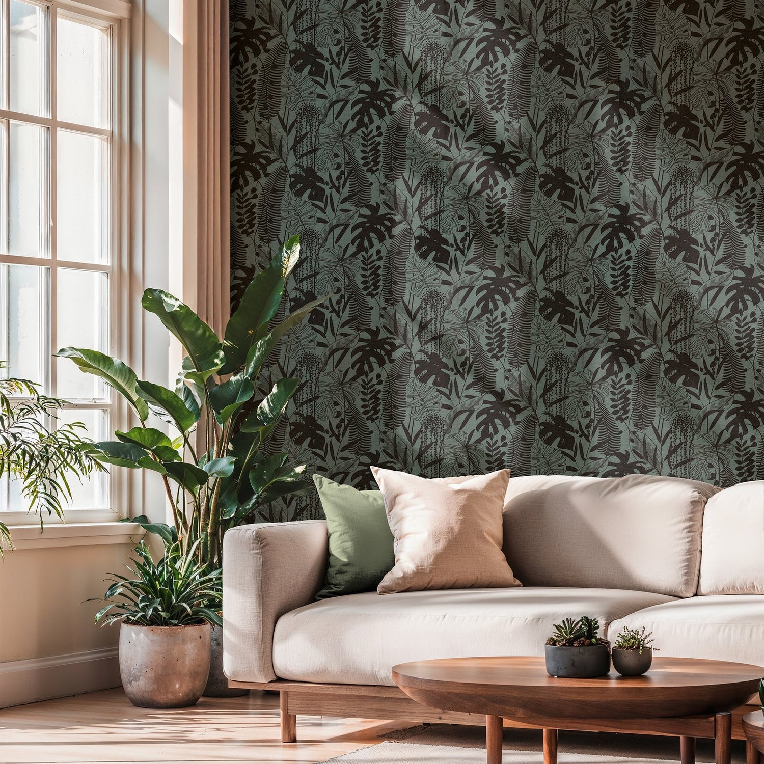 Tree Leaf Wallpaper in Green color - pattern number HV41093 - by Galerie in the Havana 2 collection