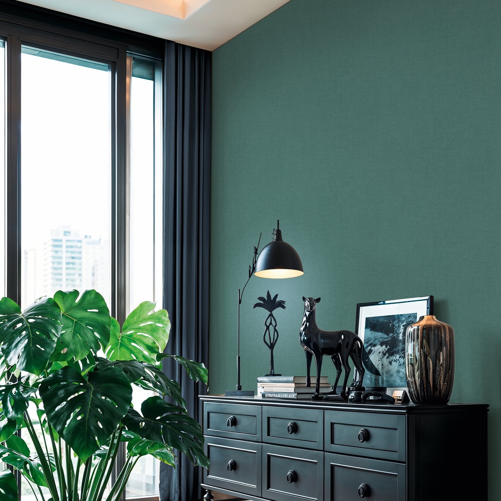 Plain Texture Wallpaper in Blue color - pattern number HV41101 - by Galerie in the Havana 2 collection