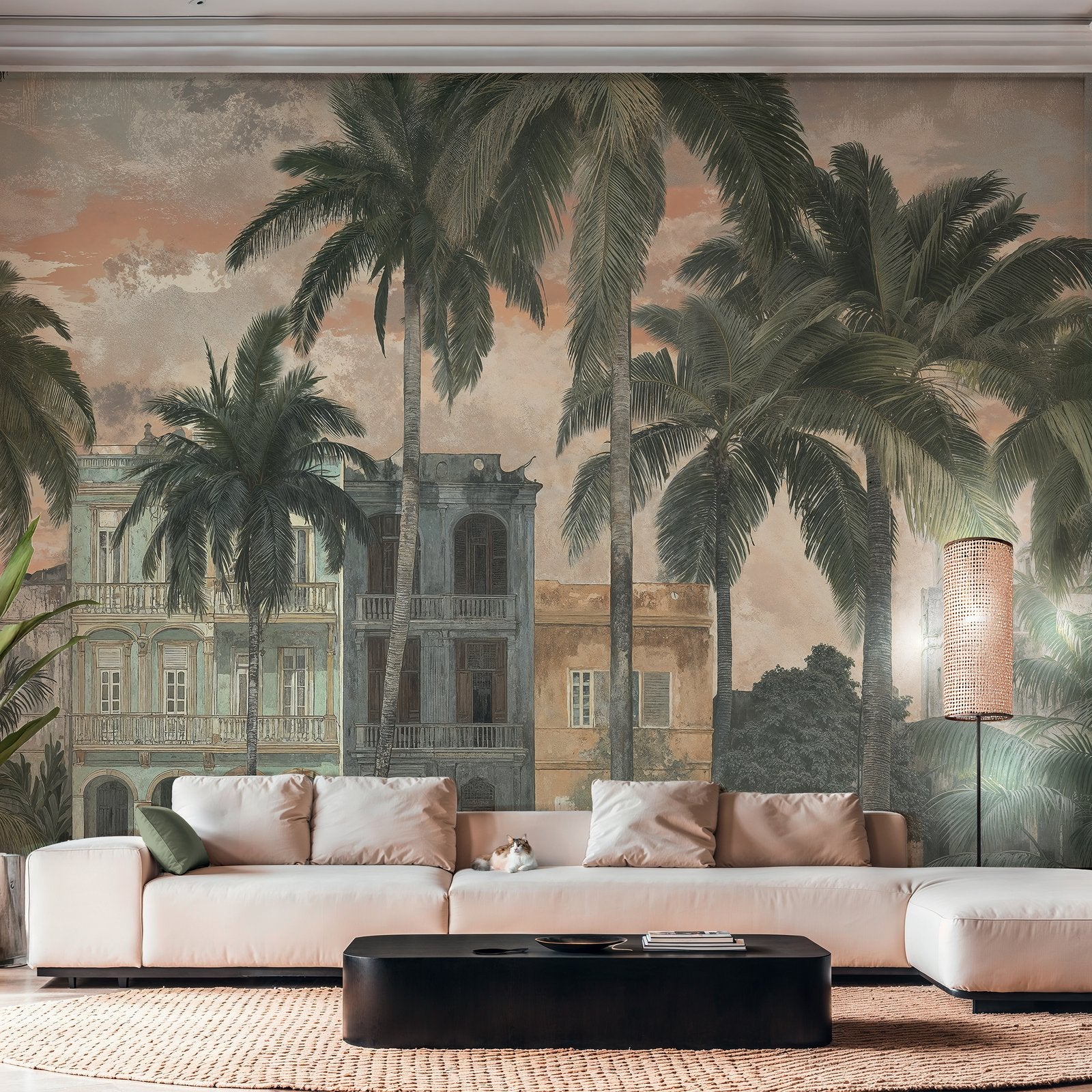 Motif 7 Panel Mural in Beige color - pattern number HV41107M - by Galerie in the Havana 2 collection