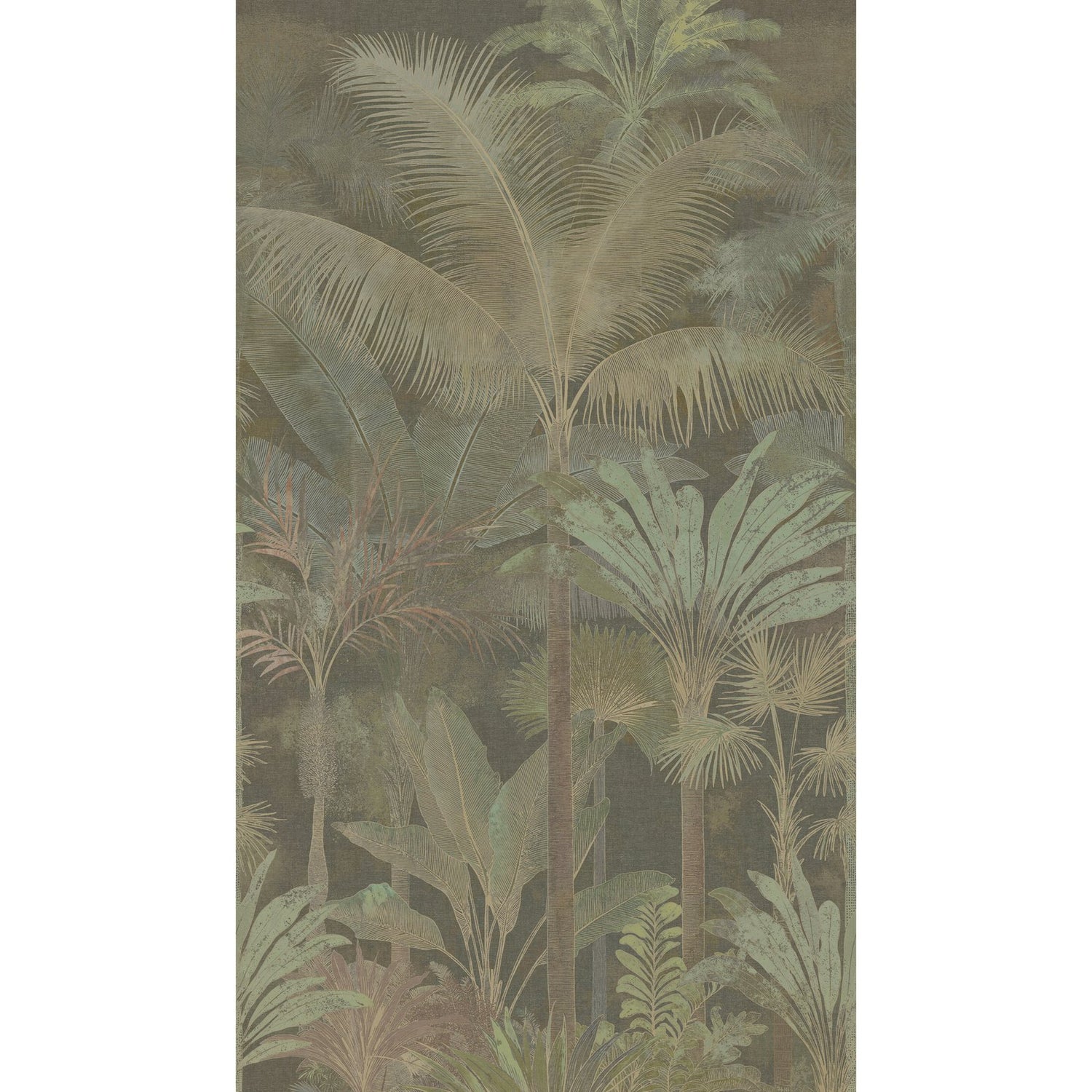 Tree Leaf 3 Panel Mural in Green color - pattern number HV41108M - by Galerie in the Havana 2 collection