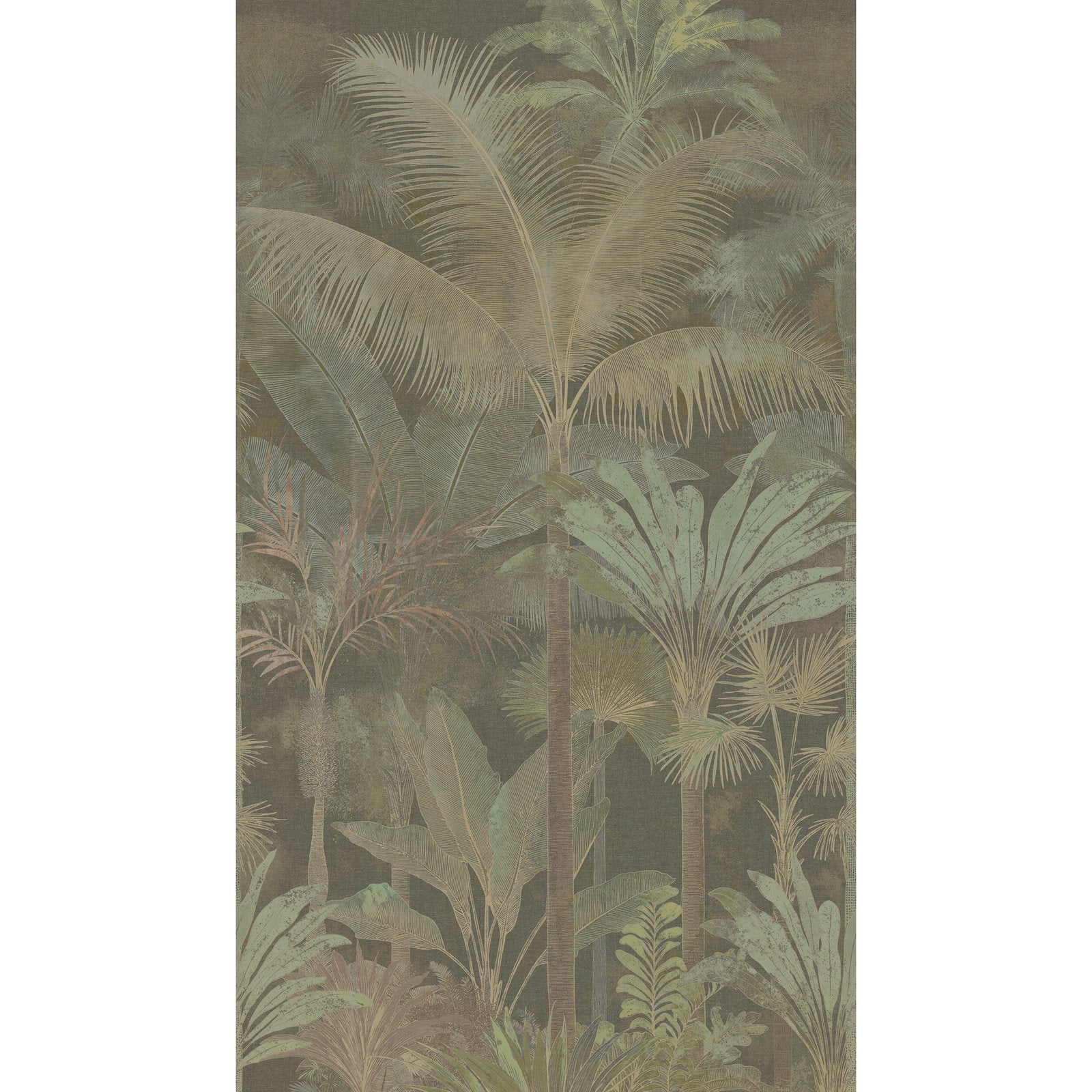 Tree Leaf 3 Panel Mural in Green color - pattern number HV41108M - by Galerie in the Havana 2 collection