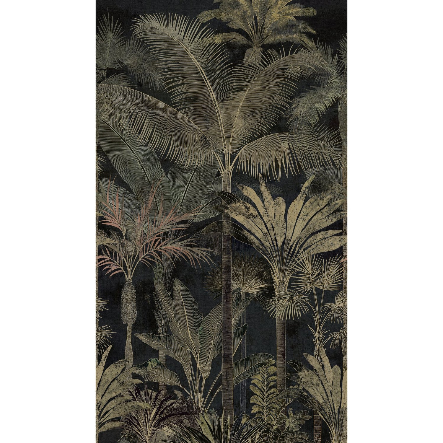 Tree Leaf 3 Panel Mural in Green color - pattern number HV41109M - by Galerie in the Havana 2 collection