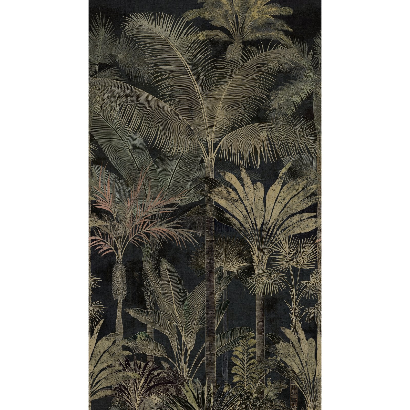 Tree Leaf 3 Panel Mural in Green color - pattern number HV41109M - by Galerie in the Havana 2 collection