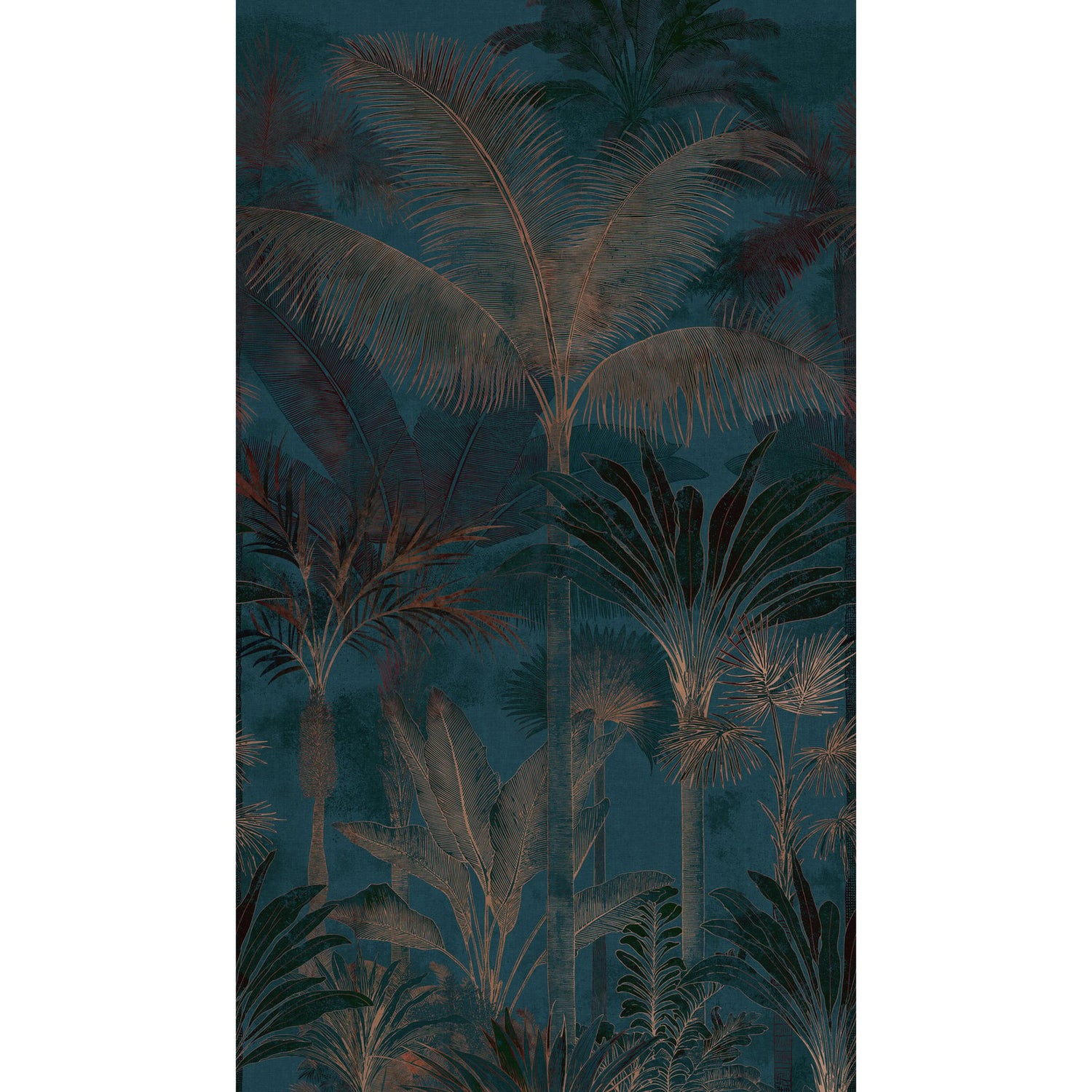 Tree Leaf 3 Panel Mural in Blue color - pattern number HV41111M - by Galerie in the Havana 2 collection