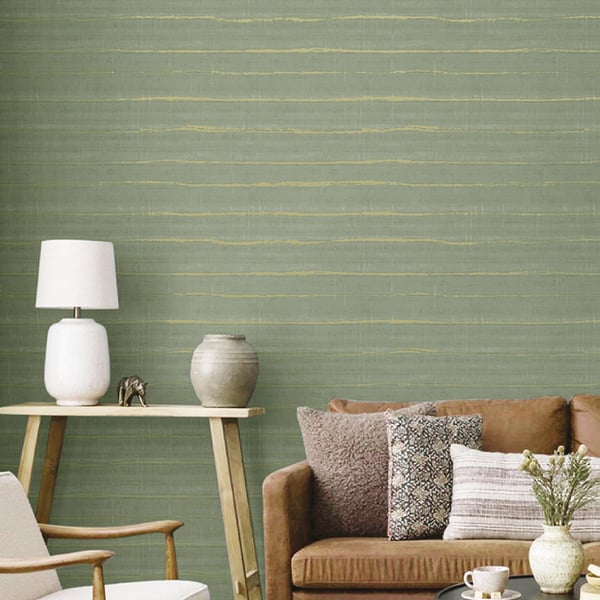 Orizzontale Congo wallpaper in green color - pattern number IT32435 - by Galerie in the Italian Textures 4 collection