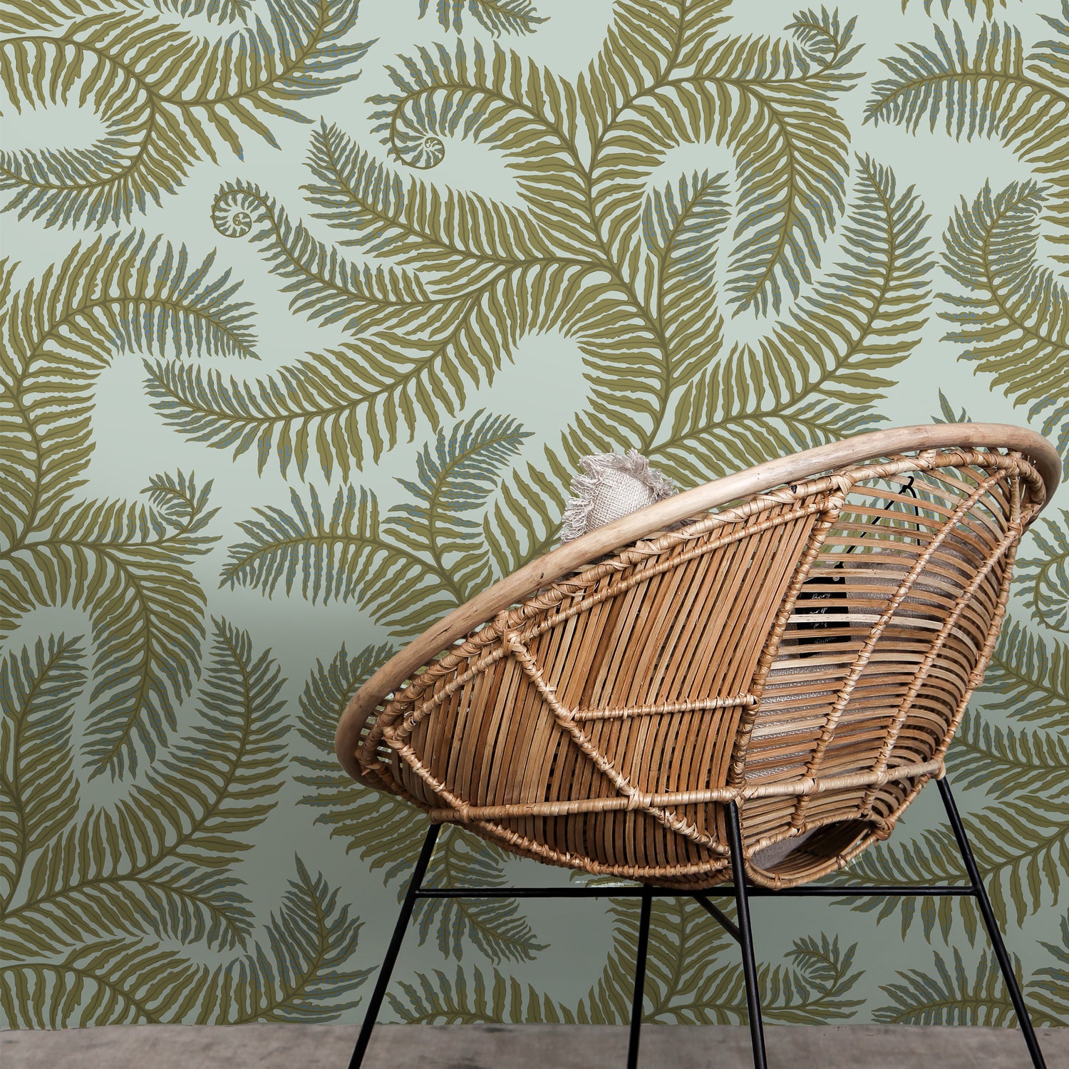 Bombes Fernery Wallpaper in olive &amp; celadon color - pattern number JMW1001.11.0 - by Kravet in the Josephine Munsey Portfolio I collection