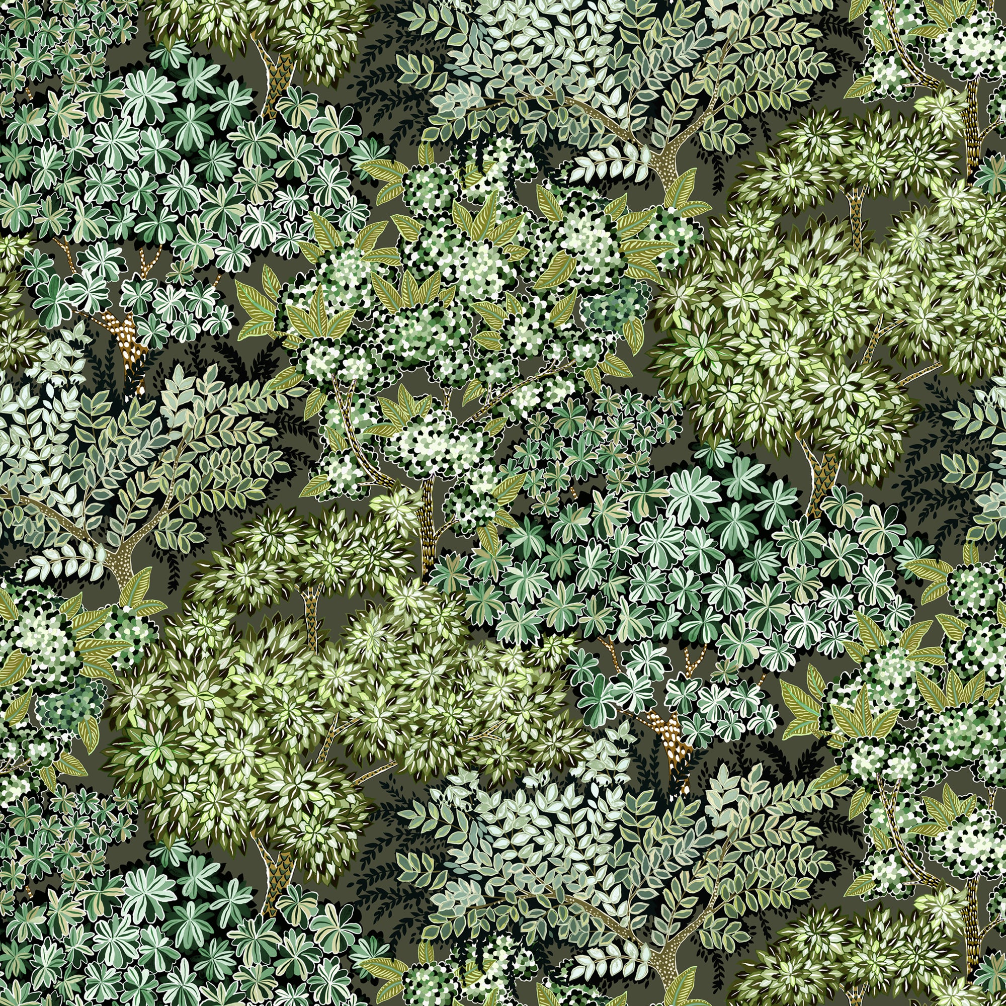 Broccoli Canpoy Wallpaper in chaingate green color - pattern number JMW1004.11.0 - by Kravet in the Josephine Munsey Maitland collection