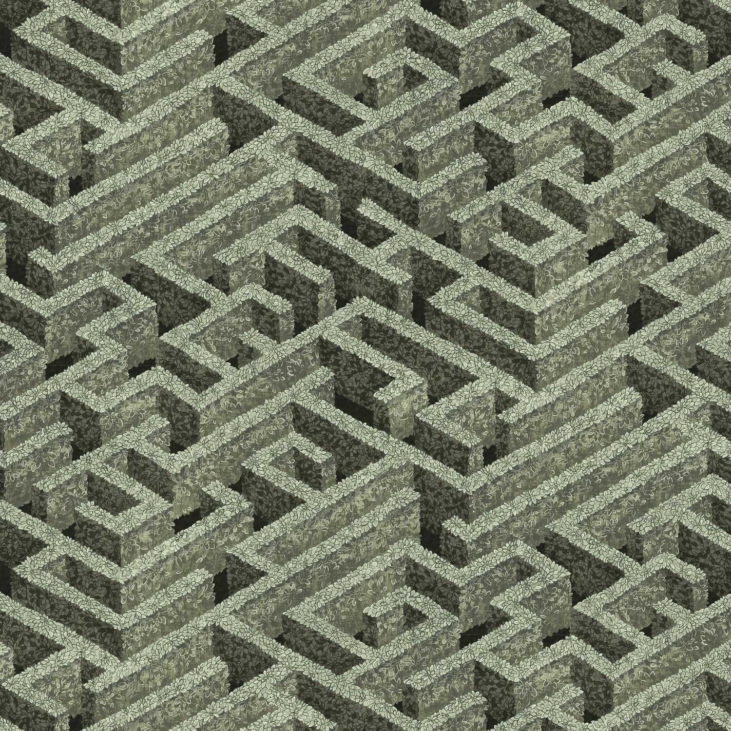 Labyrinth Wallpaper in eucalyptus color - pattern number JMW1007.21.0 - by Kravet in the Josephine Munsey Portfolio I collection