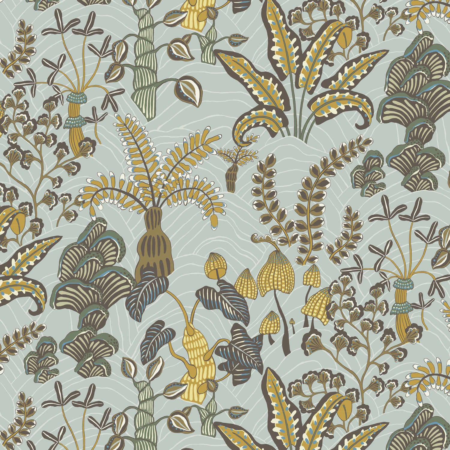 Woodland Floor Wallpaper in celadon &amp; lemon color - pattern number JMW1012.01.0 - by Kravet in the Josephine Munsey Portfolio I collection
