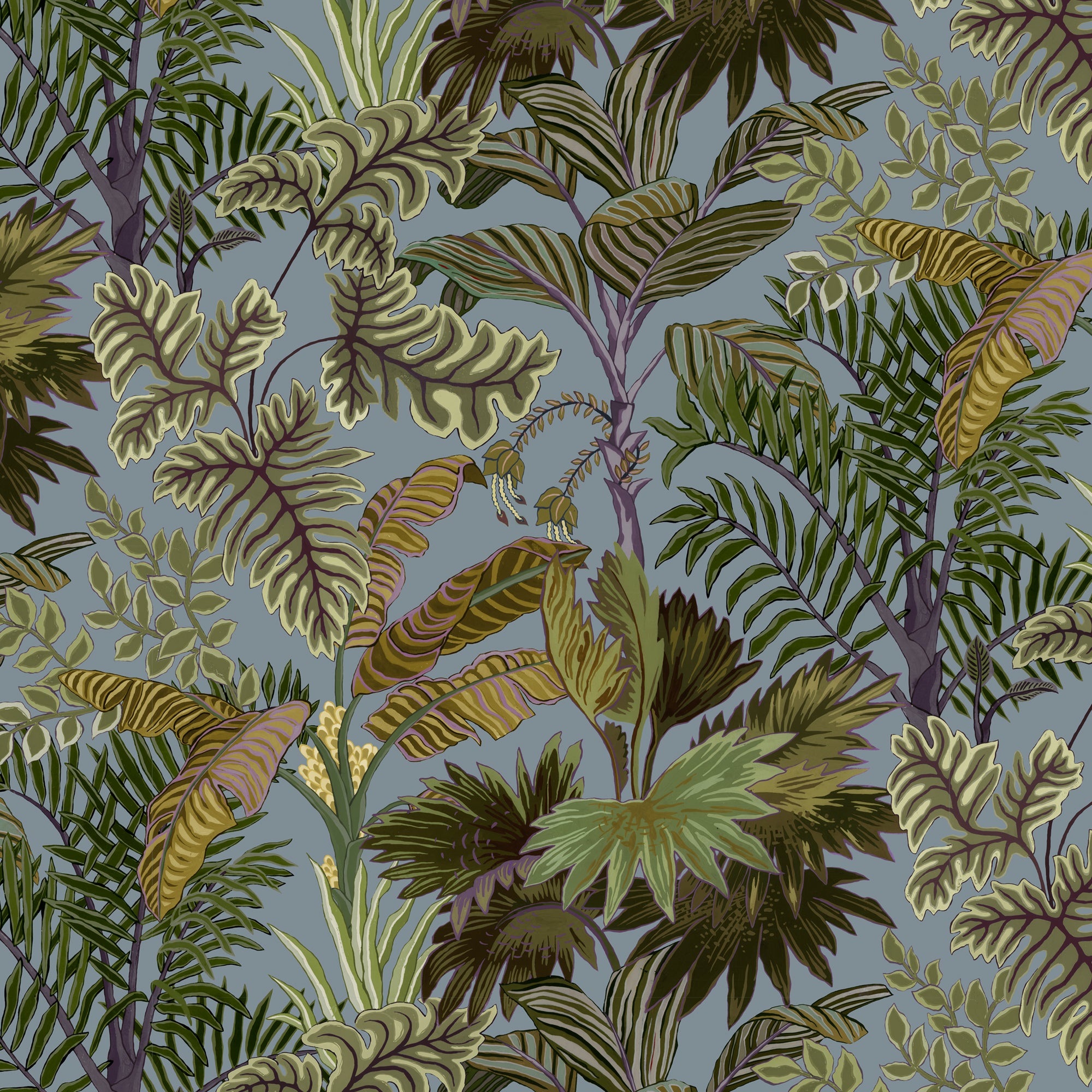 Palm Grove Wallpaper in dusk &amp; verdigris color - pattern number JMW1013.01.0 - by Kravet in the Josephine Munsey Portfolio I collection