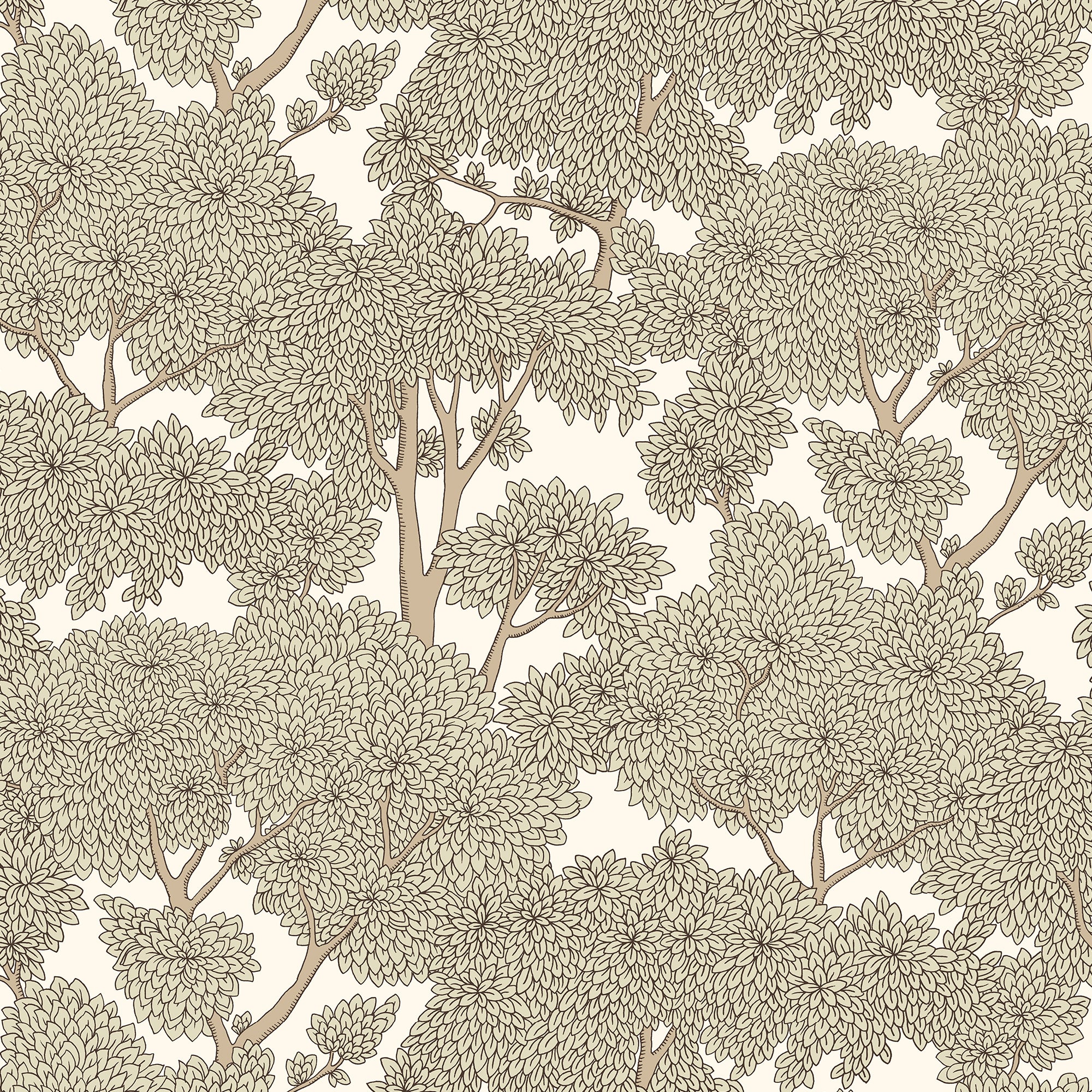 Stockend Woods Wallpaper in cotswold white and maitland green color - pattern number JMW1014.21.0 - by Kravet in the Josephine Munsey Maitland collection