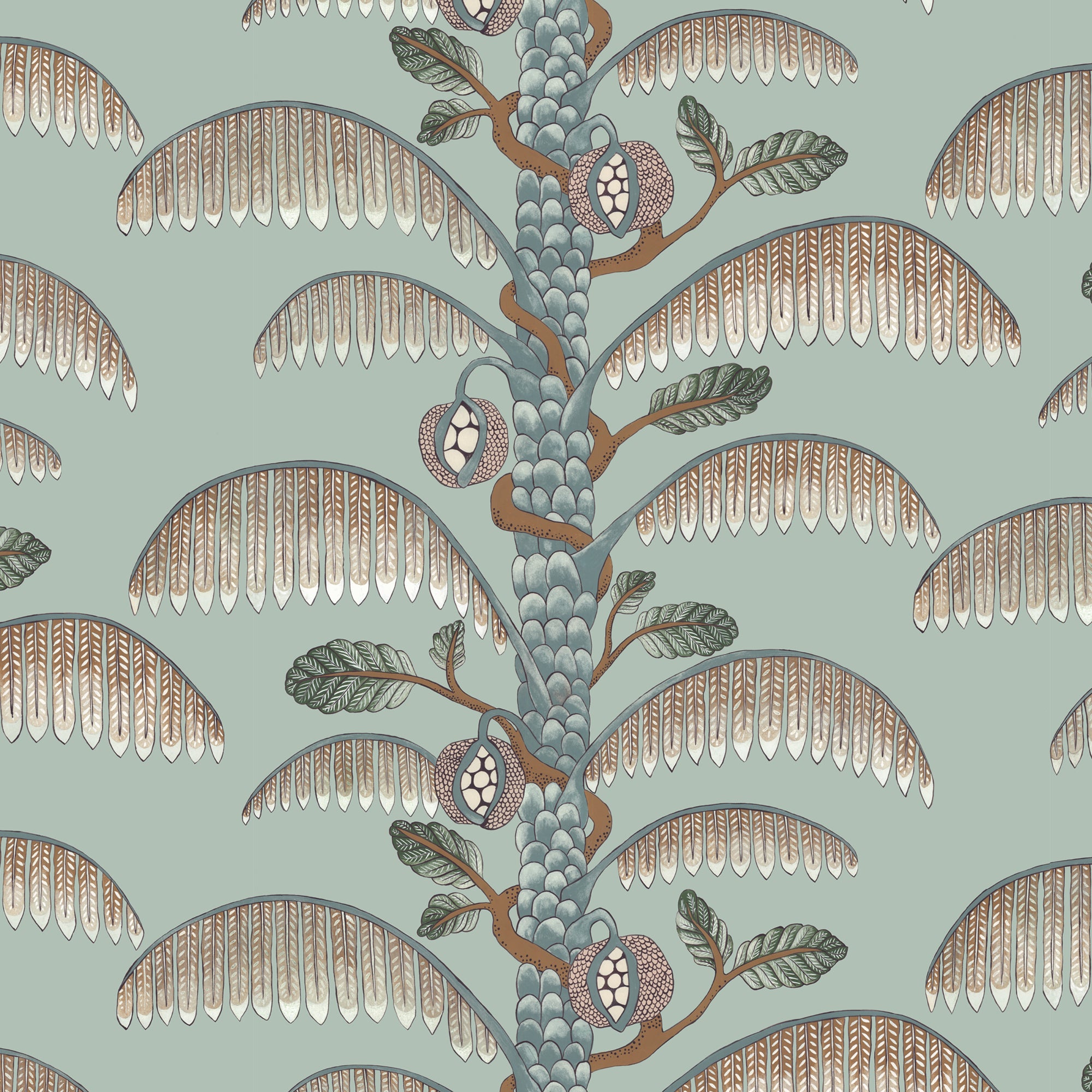 Palm Stripe Wallpaper in radmoor blue color - pattern number JMW1015.01.0 - by Kravet in the Josephine Munsey Portfolio II collection