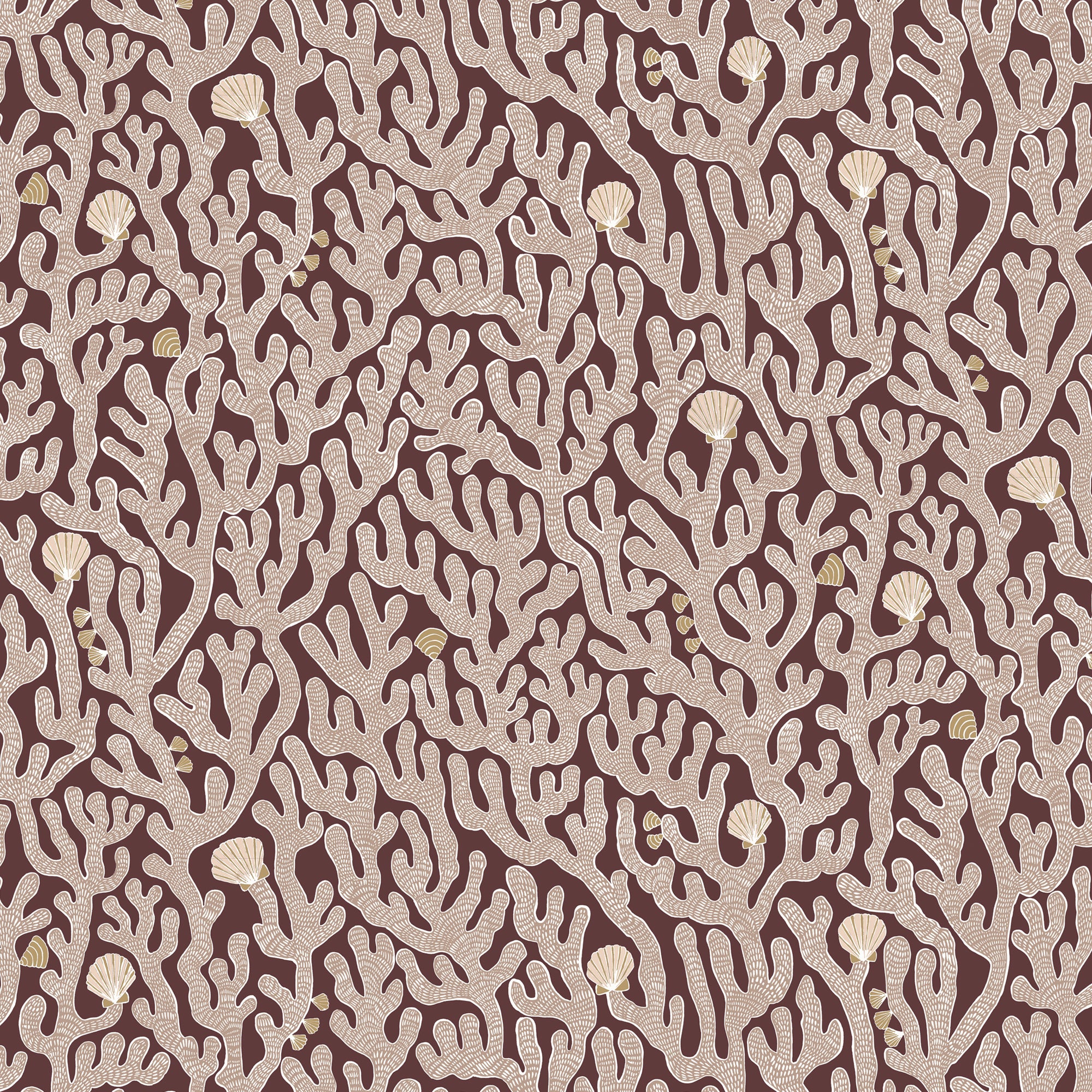 Coral Wallpaper in spicer brown color - pattern number JMW1016.21.0 - by Kravet in the Josephine Munsey Portfolio II collection