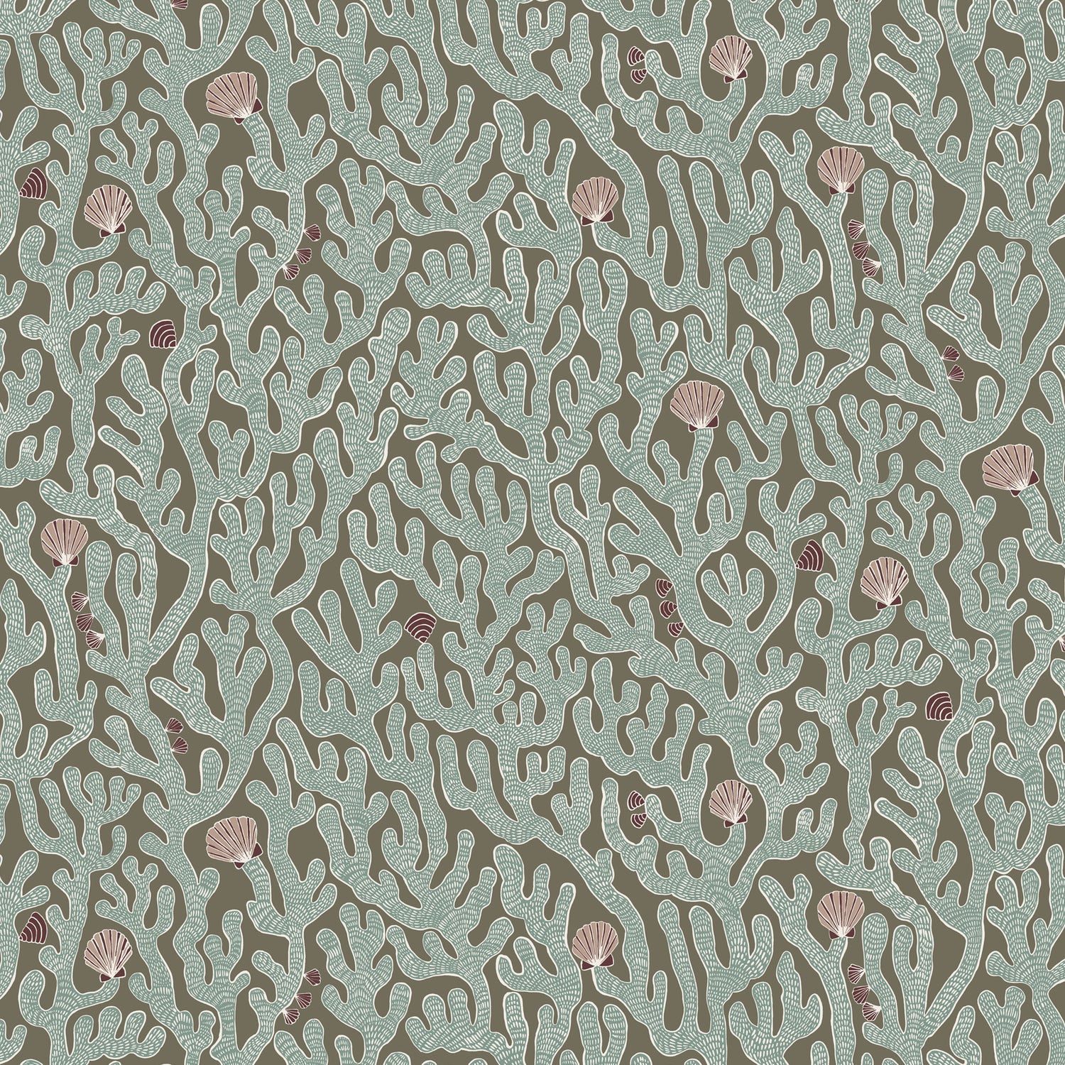 Coral Wallpaper in osney blue color - pattern number JMW1016.31.0 - by Kravet in the Josephine Munsey Portfolio II collection
