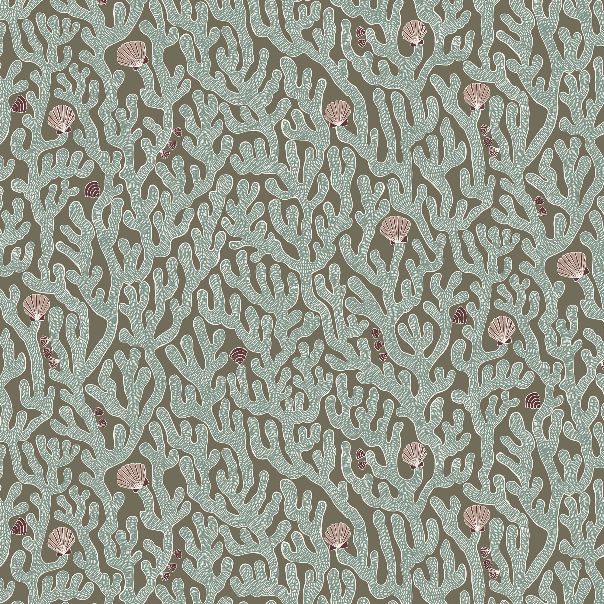Coral Wallpaper in osney blue color - pattern number JMW1016.31.0 - by Kravet in the Josephine Munsey Portfolio II collection