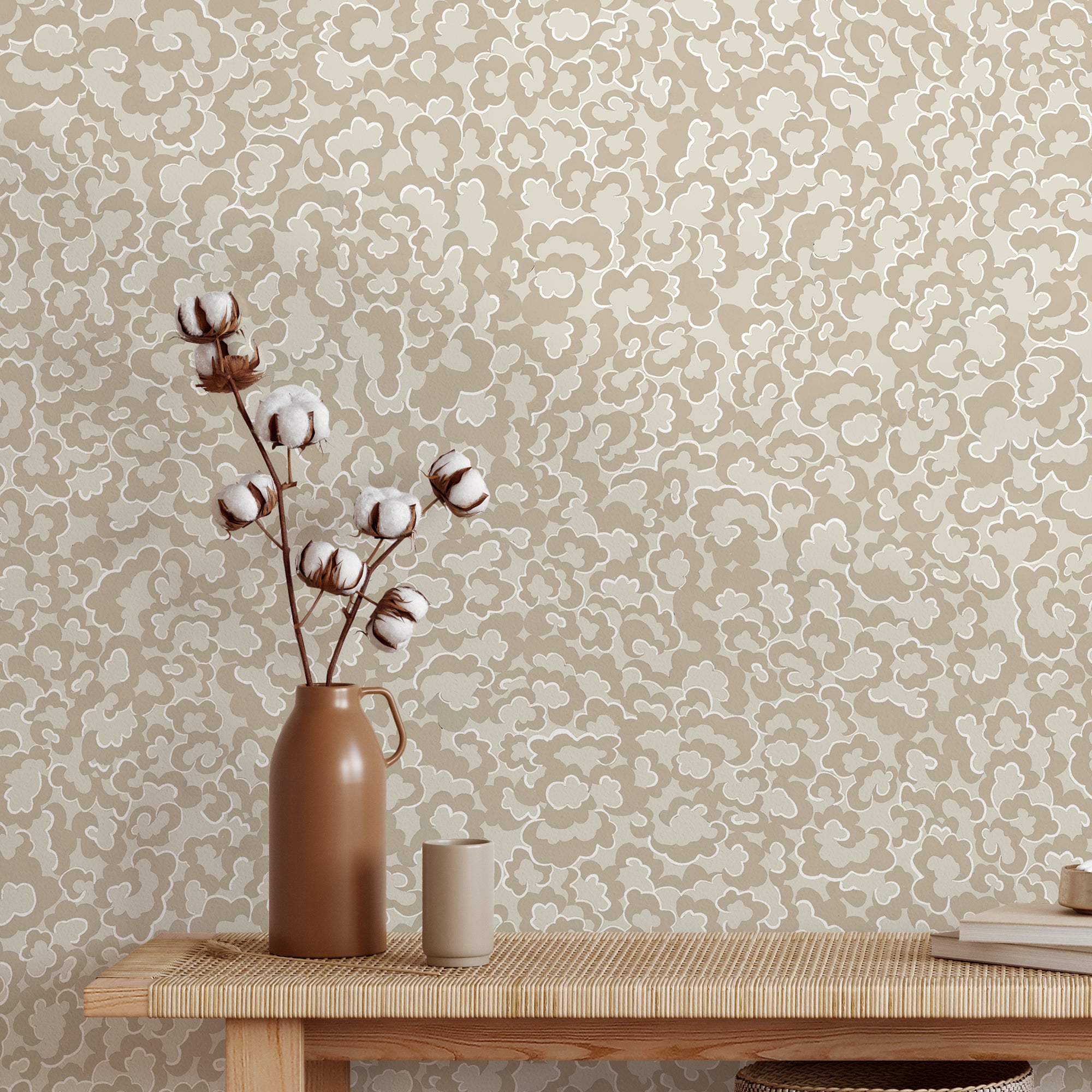 Clouds Wallpaper in cliffwell stone color - pattern number JMW1021.21.0 - by Kravet in the Josephine Munsey Portfolio II collection