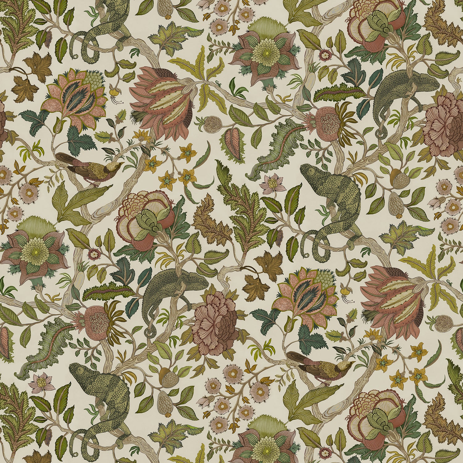 Chameleon Trail Wallpaper in dusty pinks and olive color - pattern number JMW1022.51.0 - by Kravet in the Josephine Munsey Portfolio II collection