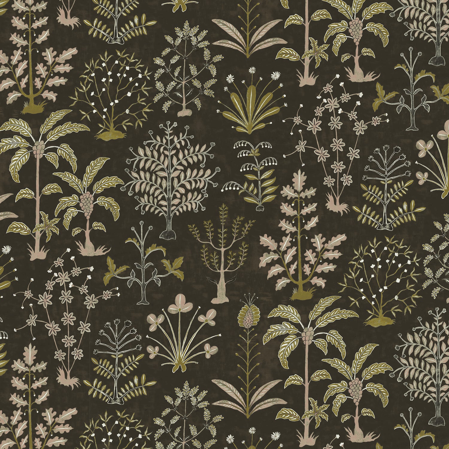 Cynthia Wallpaper in black and olive color - pattern number JMW1023.31.0 - by Kravet in the Josephine Munsey Portfolio II collection