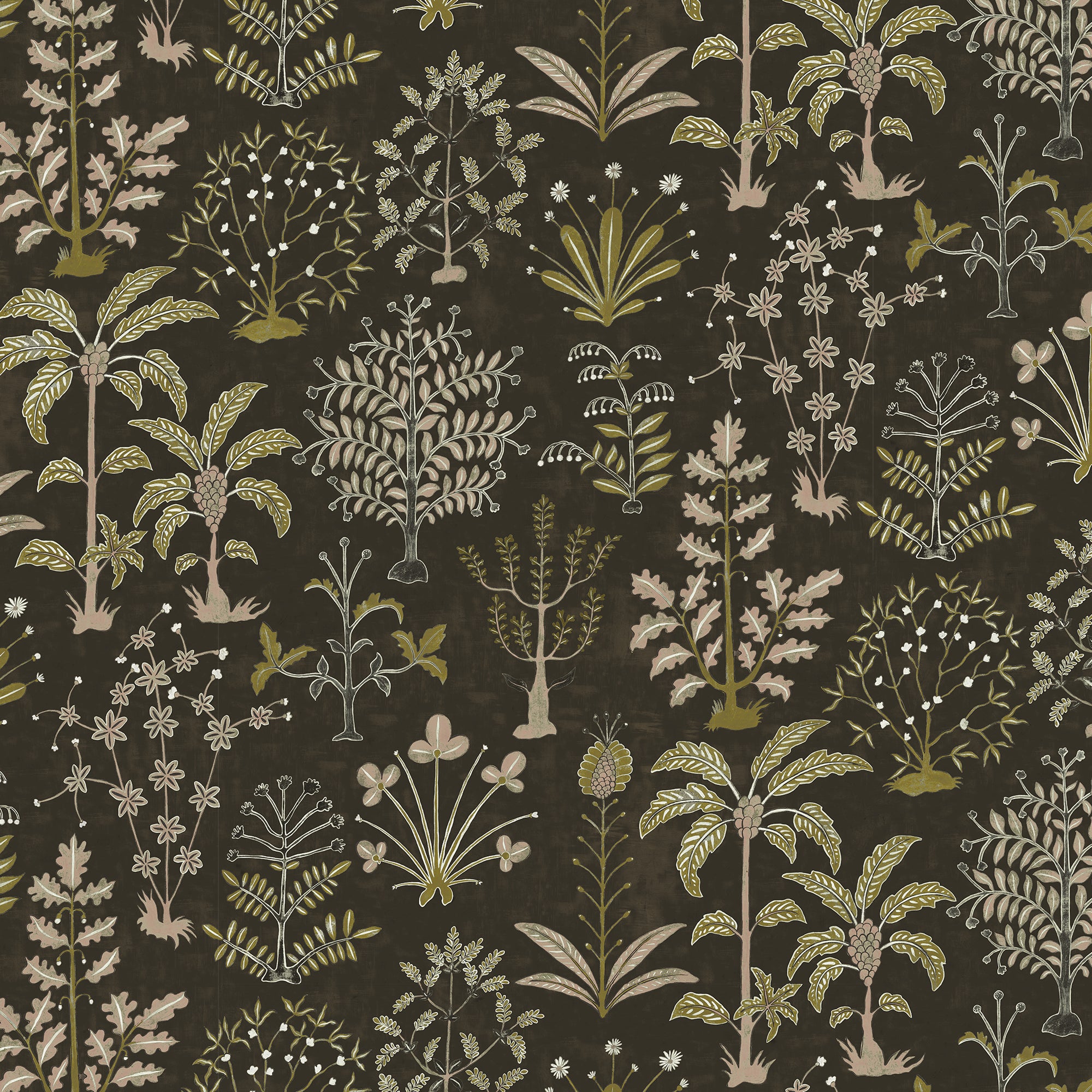 Cynthia Wallpaper in black and olive color - pattern number JMW1023.31.0 - by Kravet in the Josephine Munsey Portfolio II collection