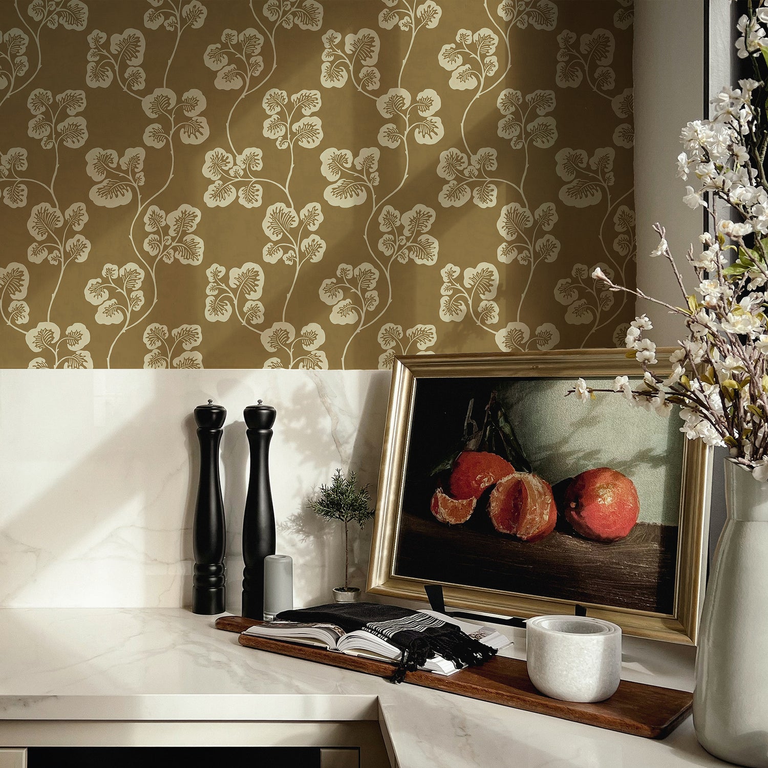 Cabbage Check Wallpaper in alma and edge sand color - pattern number JMW1024.11.0 - by Kravet in the Josephine Munsey Maitland collection
