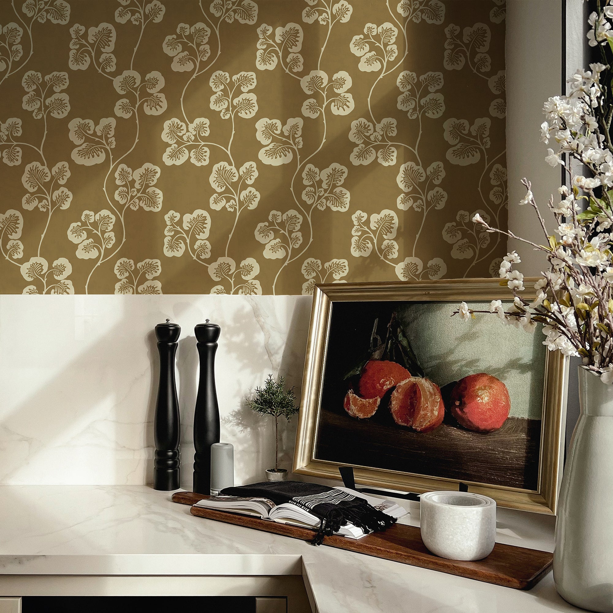 Cabbage Check Wallpaper in alma and edge sand color - pattern number JMW1024.11.0 - by Kravet in the Josephine Munsey Maitland collection