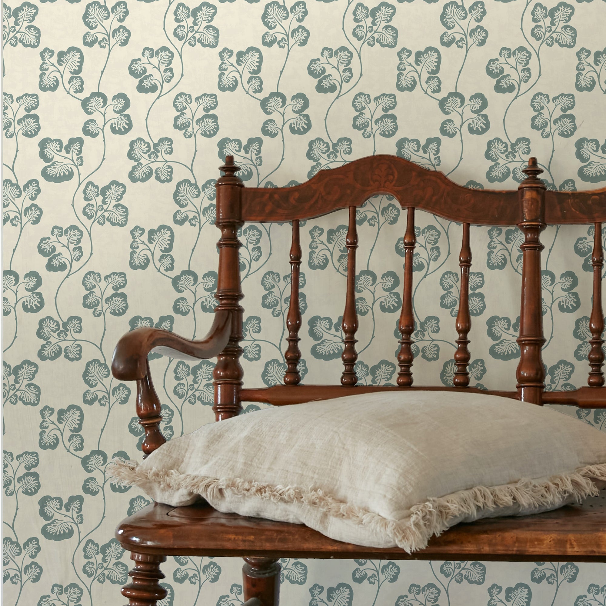 Cabbage Check Wallpaper in osney blue and clarke white color - pattern number JMW1024.21.0 - by Kravet in the Josephine Munsey Maitland collection