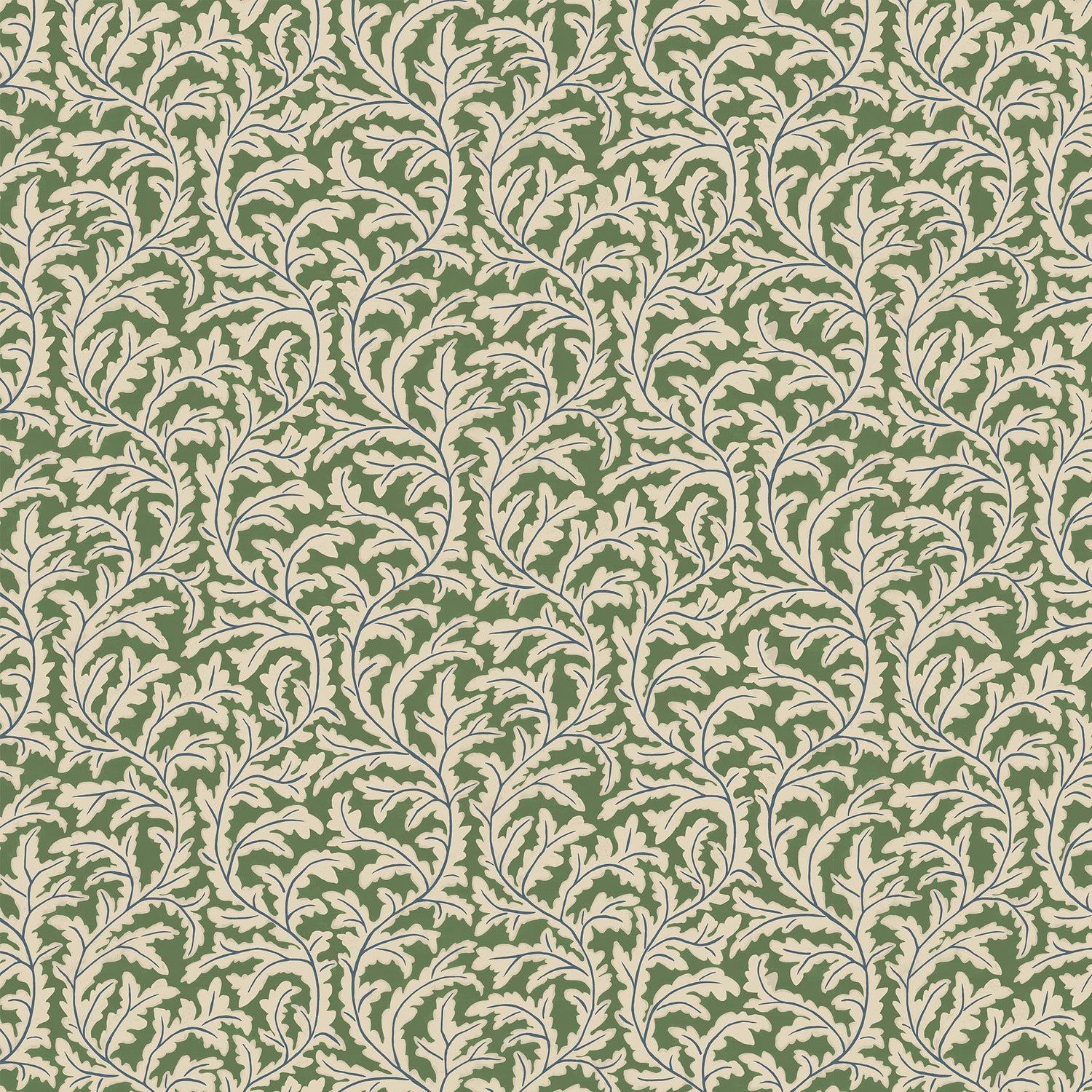 Frond Ogee Wallpaper in brookes green and edge sand color - pattern number JMW1025.01.0 - by Kravet in the Josephine Munsey Maitland collection