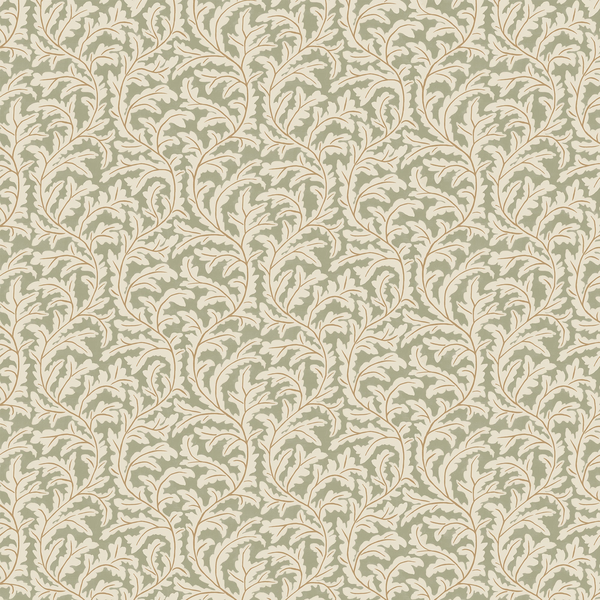 Frond Ogee Wallpaper in sage color - pattern number JMW1025.21.0 - by Kravet in the Josephine Munsey Maitland collection