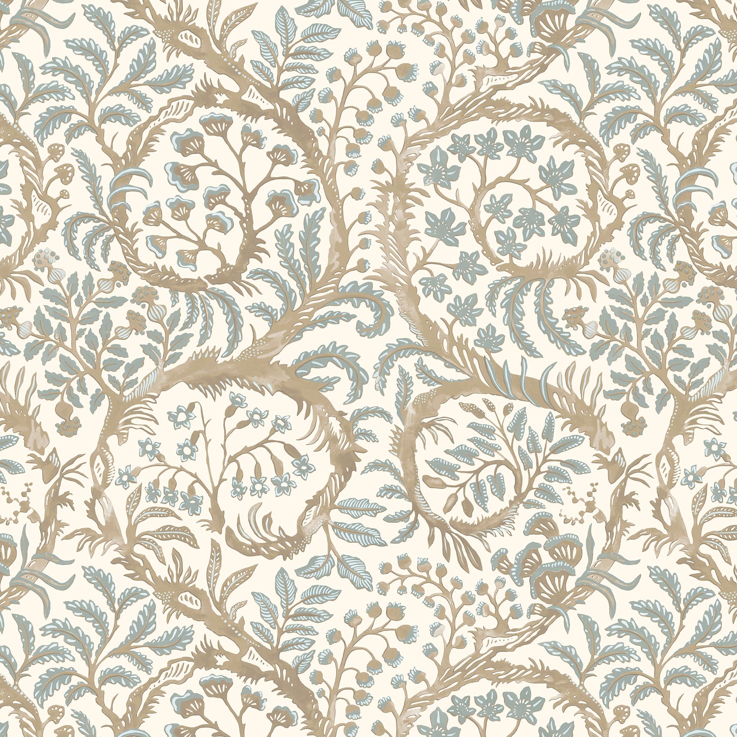 Butterrow Wallpaper in soft blue and brown color - pattern number JMW1031.01.0 - by Kravet in the Josephine Munsey Maitland collection