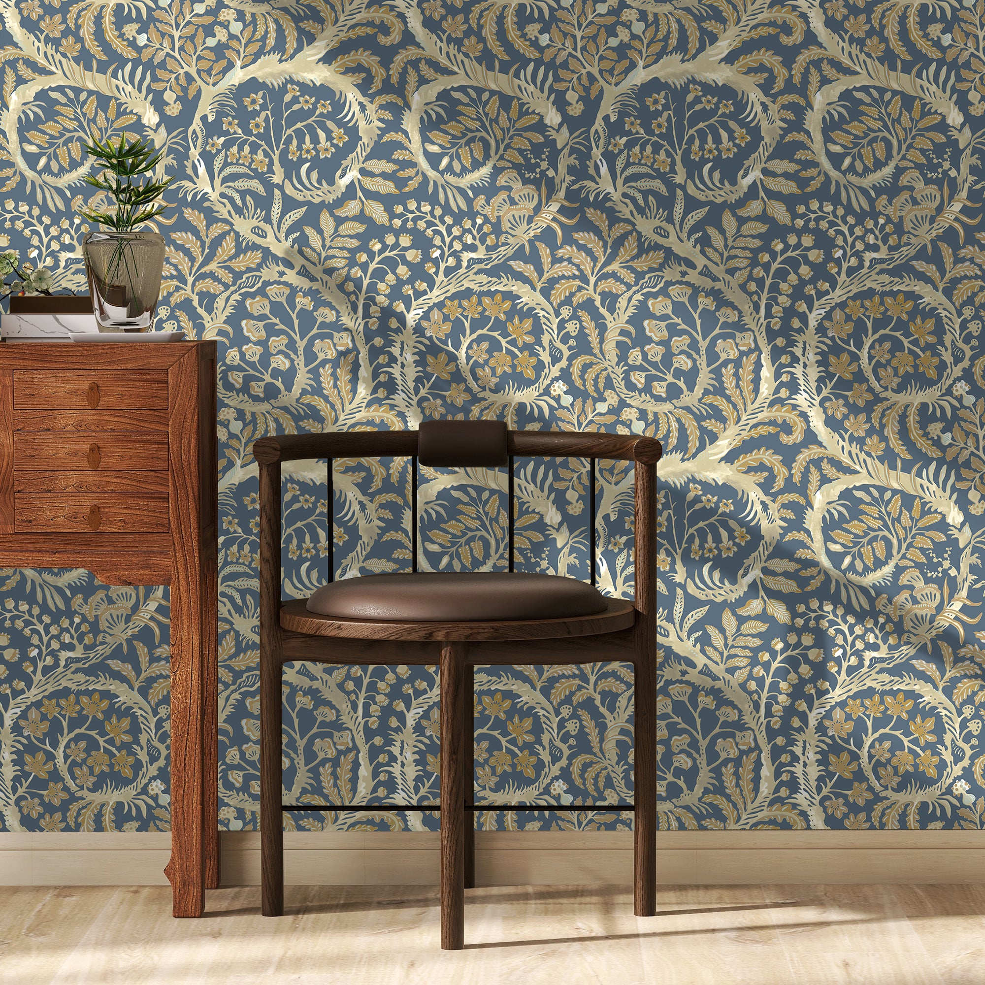 Butterrow Wallpaper in bude blue color - pattern number JMW1031.11.0 - by Kravet in the Josephine Munsey Maitland collection