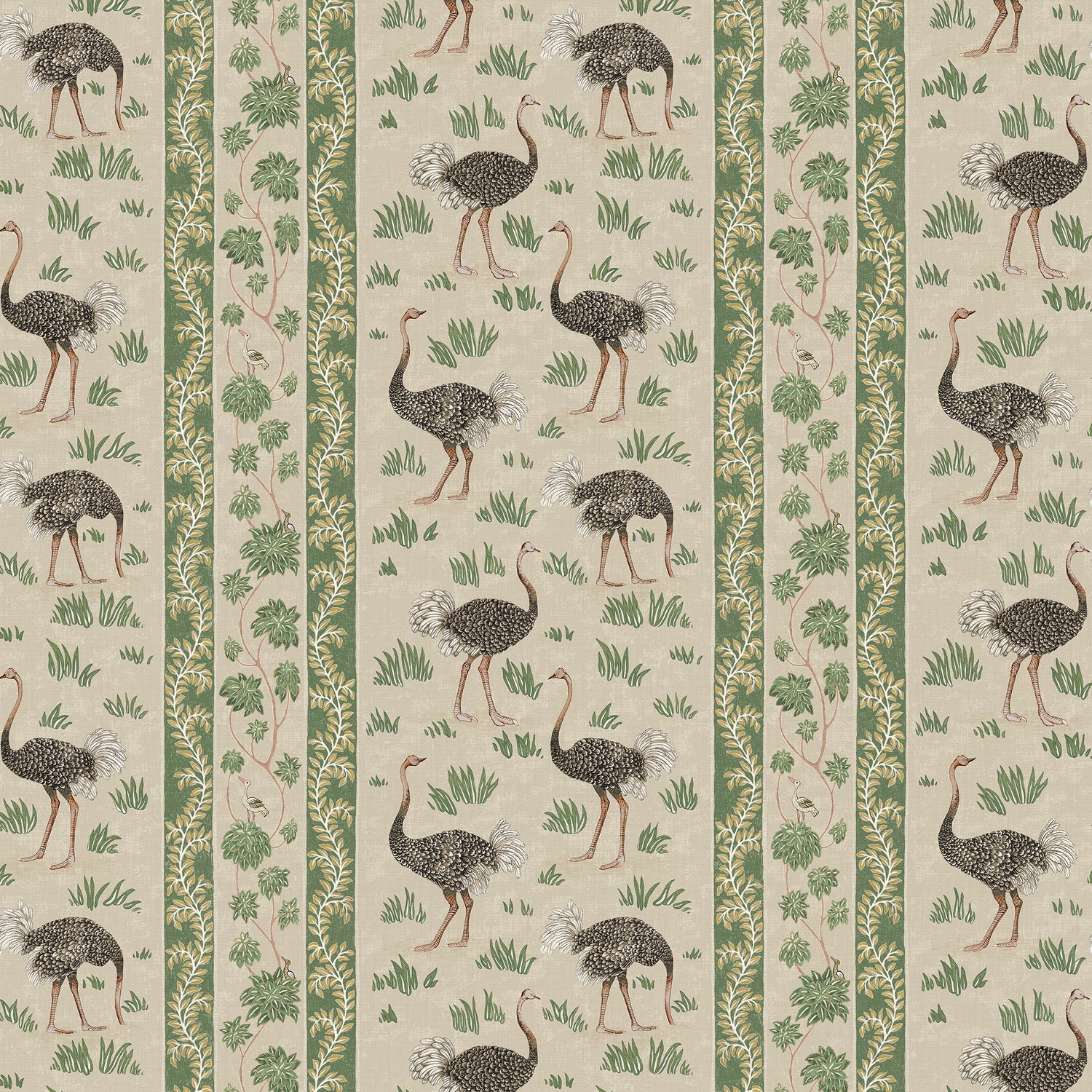 Ostrich Stripe Wallpaper in khaki and green color - pattern number JMW1032.11.0 - by Kravet in the Josephine Munsey Maitland collection