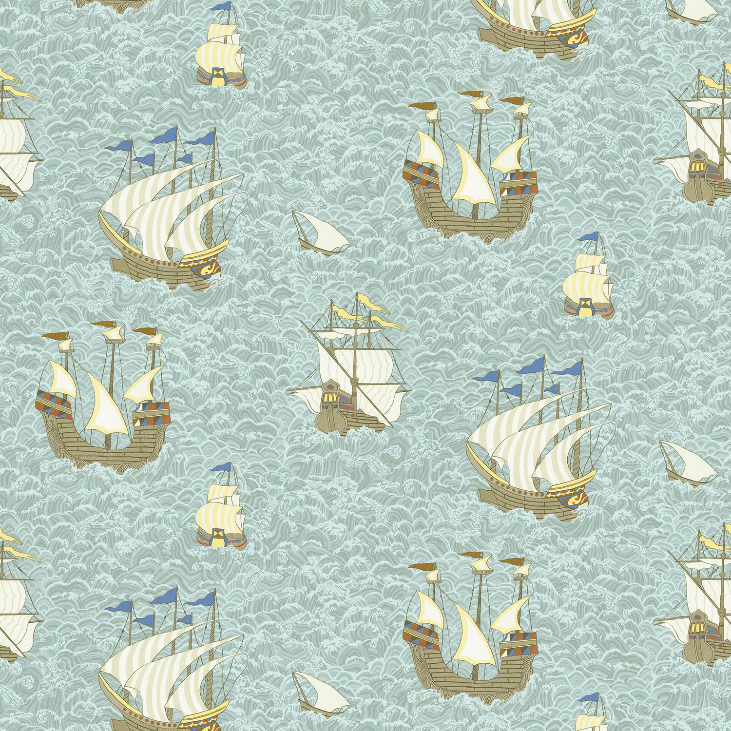 Ships Wallpaper in light blue color - pattern number JMW1033.01.0 - by Kravet in the Josephine Munsey Juniper collection