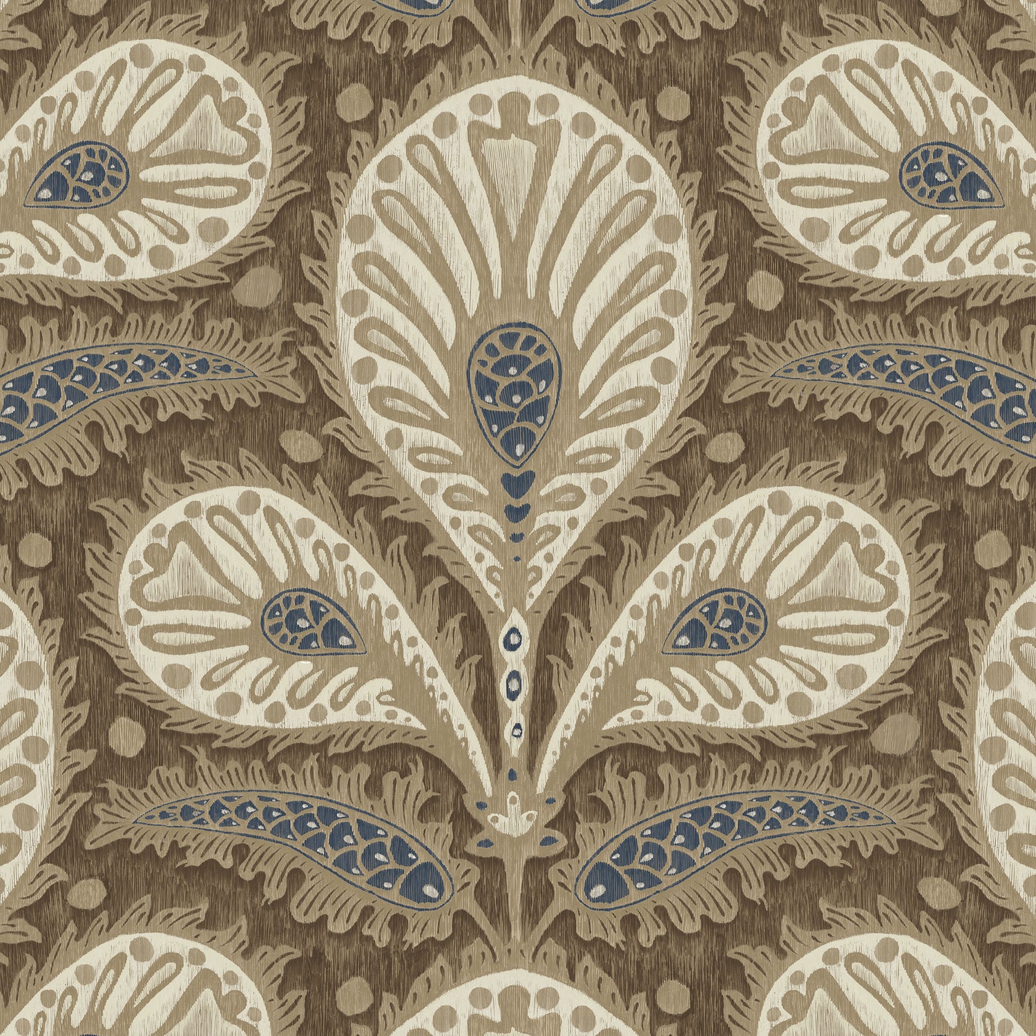 Ikat Clover Wallpaper in brown color - pattern number JMW1034.21.0 - by Kravet in the Josephine Munsey Juniper collection