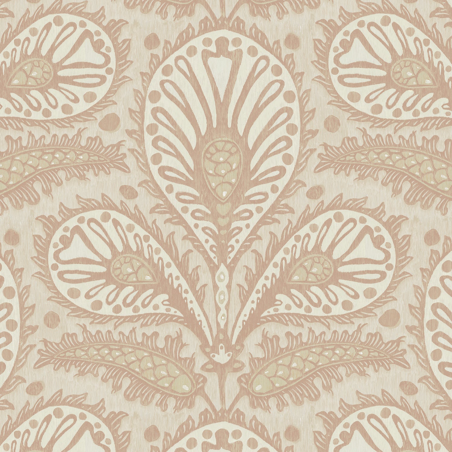 Ikat Clover Wallpaper in plaster pink color - pattern number JMW1034.31.0 - by Kravet in the Josephine Munsey Juniper collection