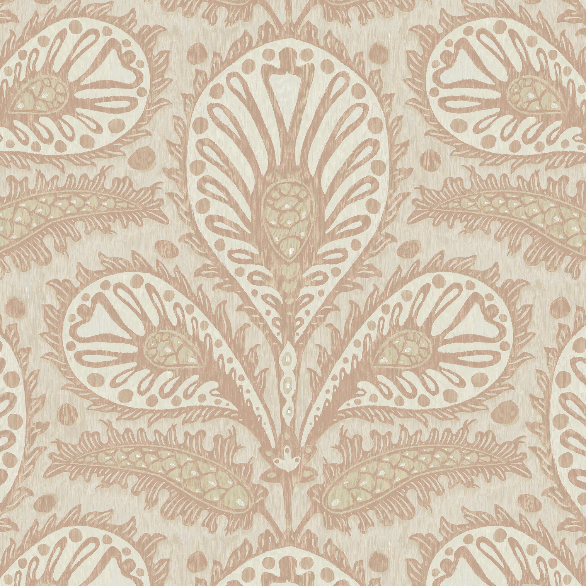 Ikat Clover Wallpaper in plaster pink color - pattern number JMW1034.31.0 - by Kravet in the Josephine Munsey Juniper collection