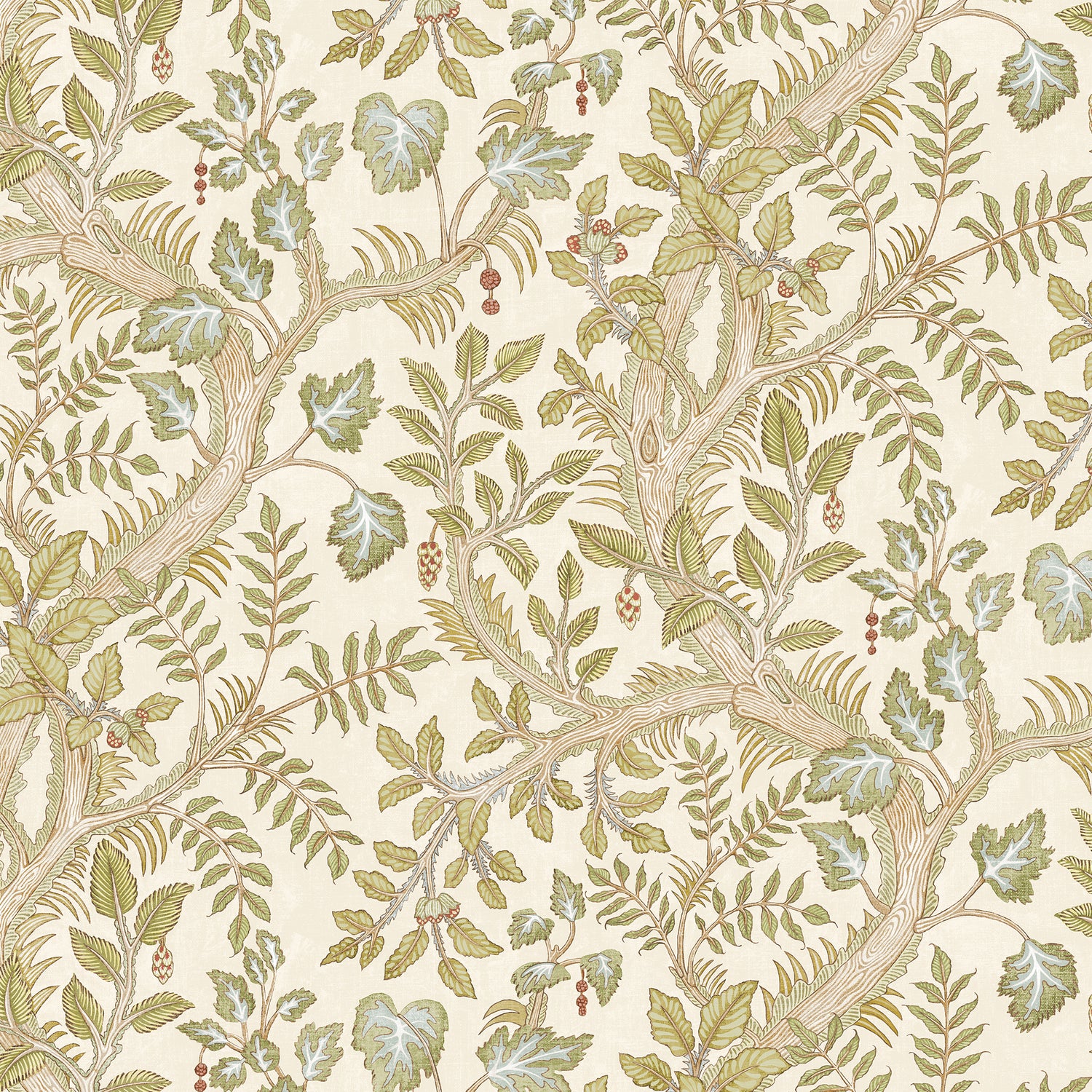 Hedgerow Wallpaper in cream and olive color - pattern number JMW1036.31.0 - by Kravet in the Josephine Munsey Juniper collection
