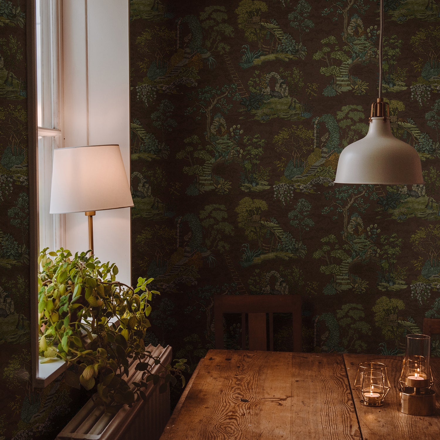 Islet Hopping Wallpaper in brown and olive color - pattern number JMW1037.01.0 - by Kravet in the Josephine Munsey Juniper collection