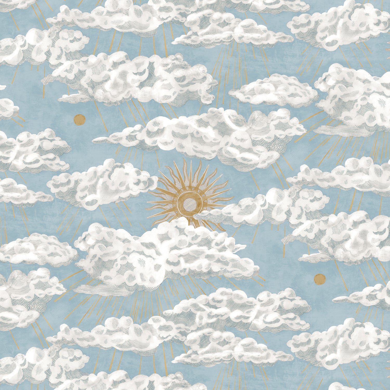 Cumulus Sol Wallpaper in light blue color - pattern number JMW1040.01.0 - by Kravet in the Josephine Munsey Juniper collection