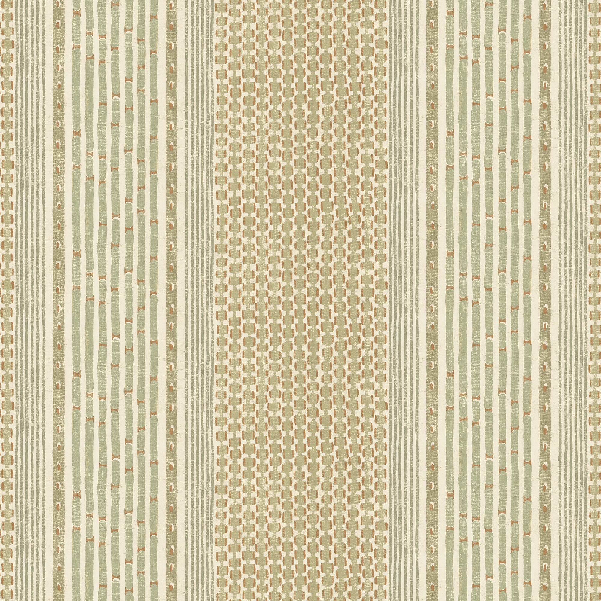Rita Stripe Wallpaper in sage and orange color - pattern number JMW1042.31.0 - by Kravet in the Josephine Munsey Juniper collection