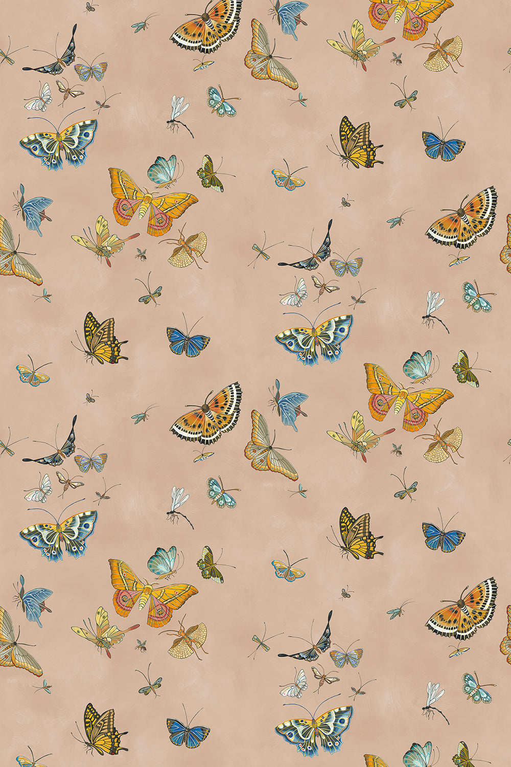Butterflies Wallpaper in plaster pink color - pattern number JMW1043.01.0 - by Kravet in the Josephine Munsey Alma collection