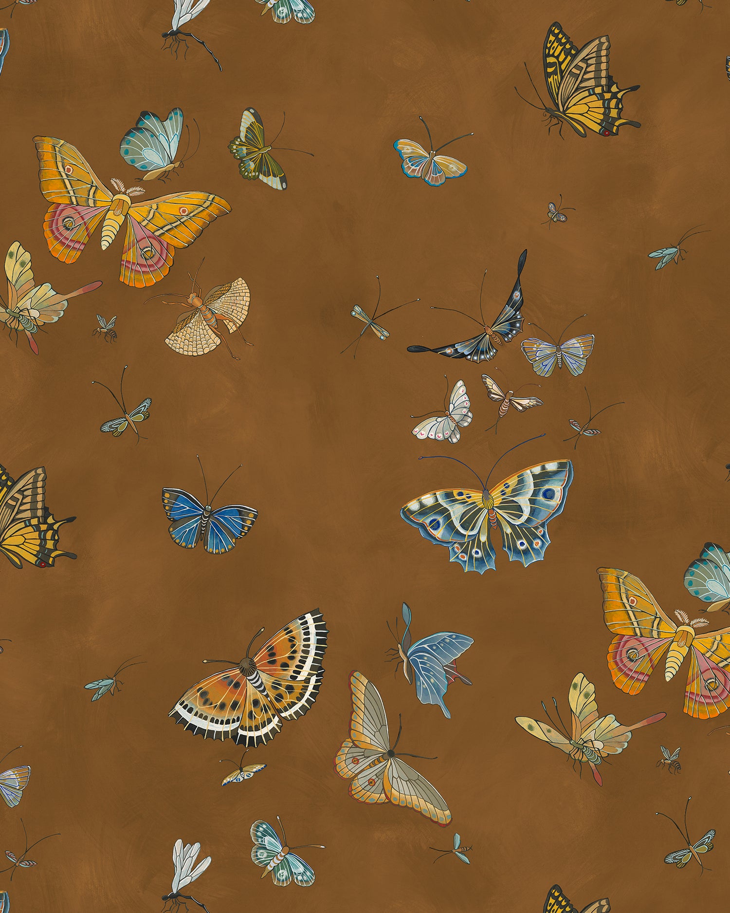Butterflies Wallpaper in brown color - pattern number JMW1043.11.0 - by Kravet in the Josephine Munsey Alma collection
