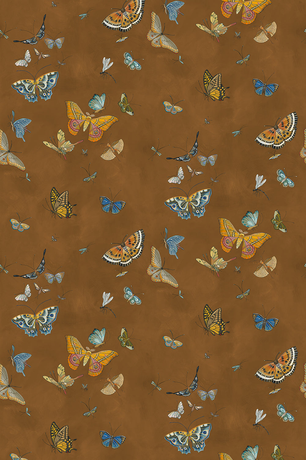 Butterflies Wallpaper in brown color - pattern number JMW1043.11.0 - by Kravet in the Josephine Munsey Alma collection