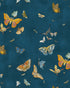 Butterflies Wallpaper in bright navy color - pattern number JMW1043.21.0 - by Kravet in the Josephine Munsey Alma collection