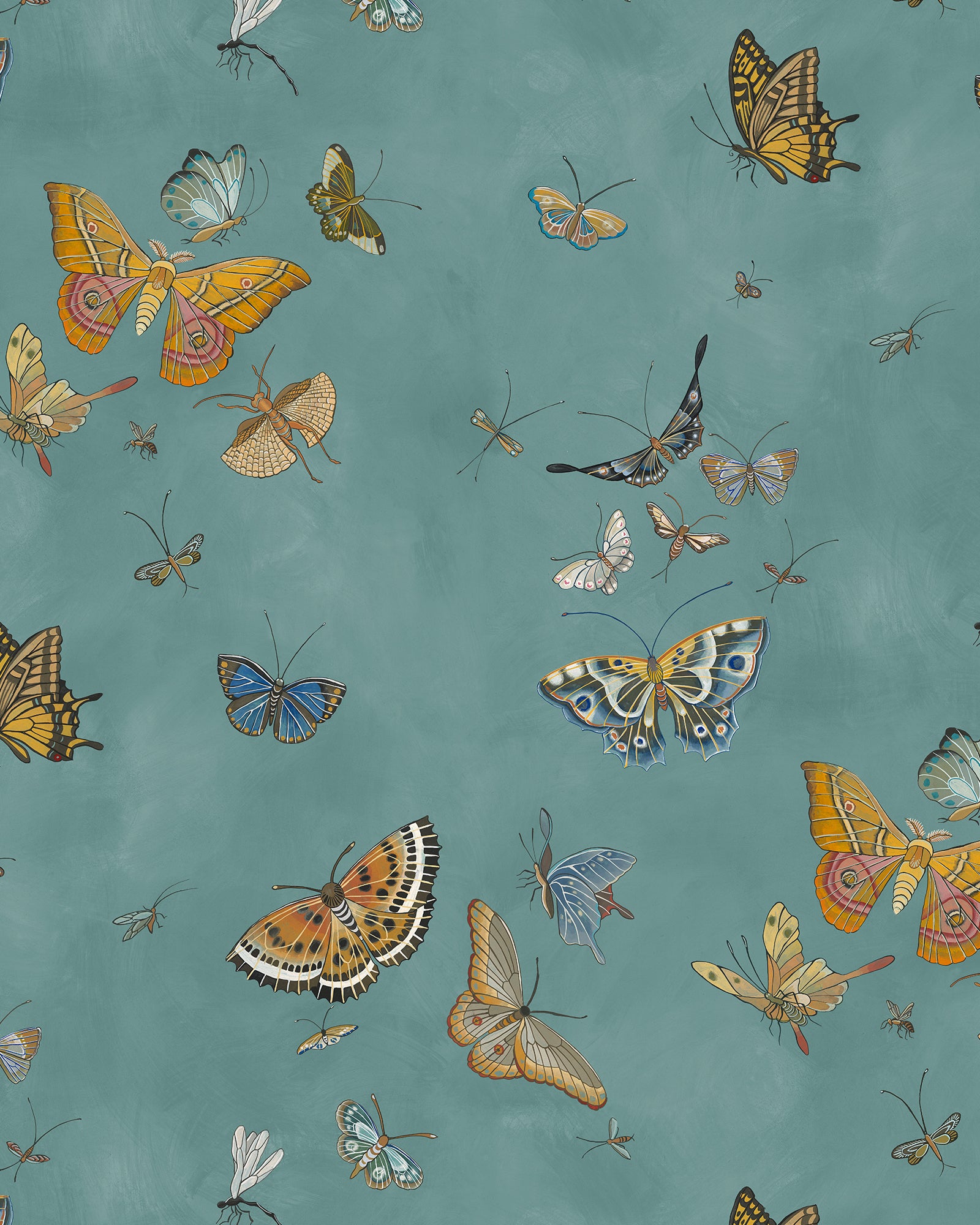 Butterflies Wallpaper in celadon color - pattern number JMW1043.31.0 - by Kravet in the Josephine Munsey Alma collection