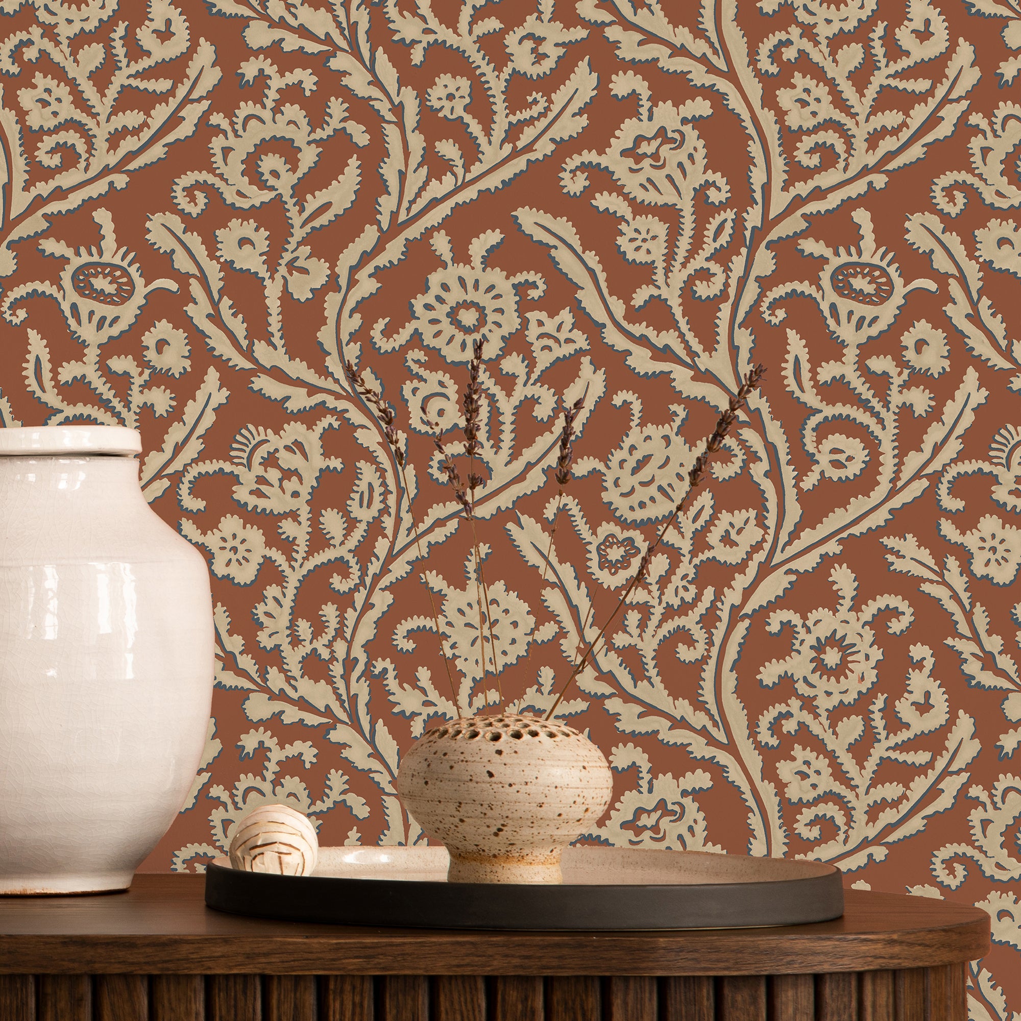 Letti Wallpaper in red color - pattern number JMW1044.21.0 - by Kravet in the Josephine Munsey Alma collection